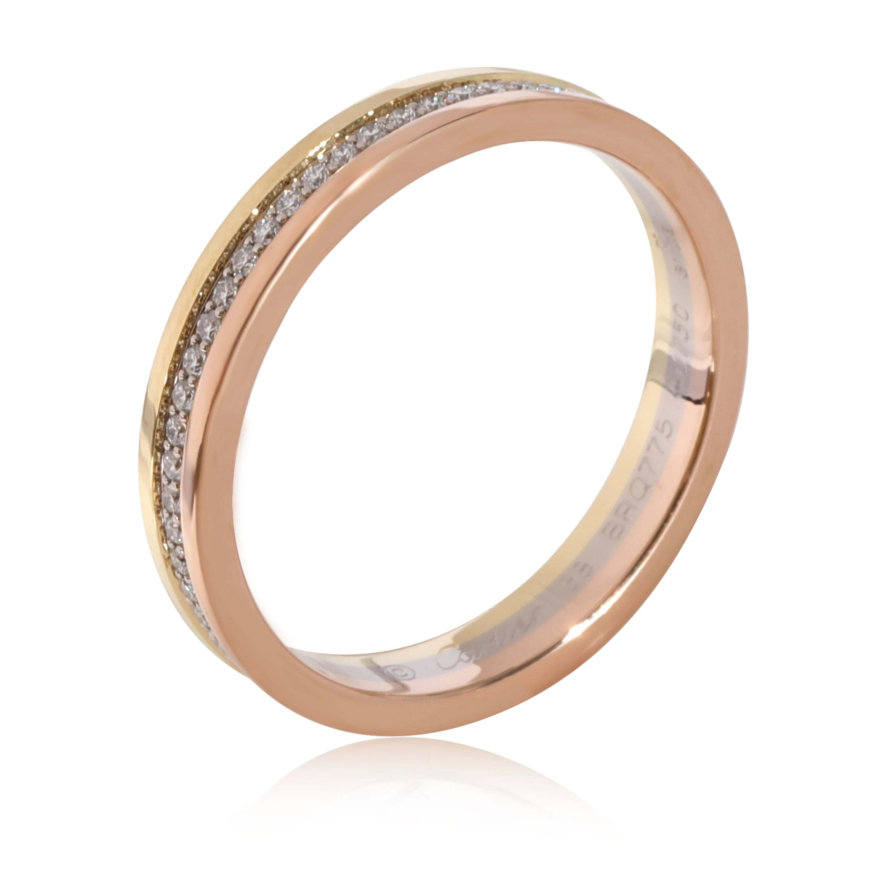 Cartier Vendome Louis Cartier Wedding Band in 18k 3 Tone Gold 0.25 CTW - Image 4