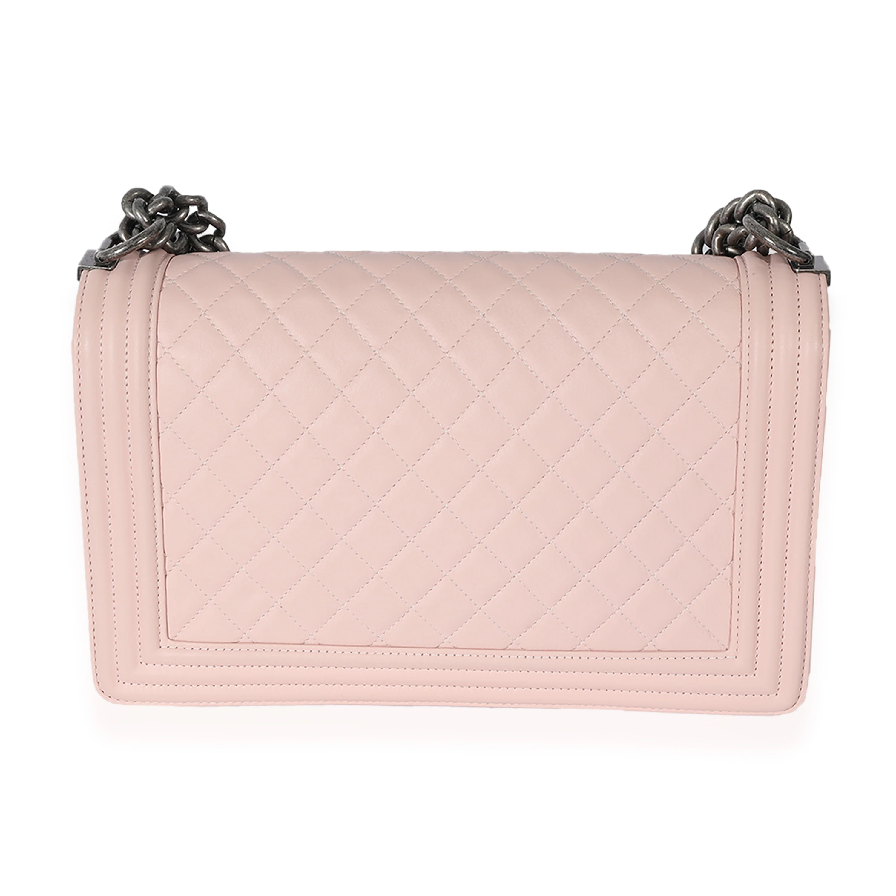 Chanel Light Pink Quilted Calfskin Medium Boy Bag - Image 5