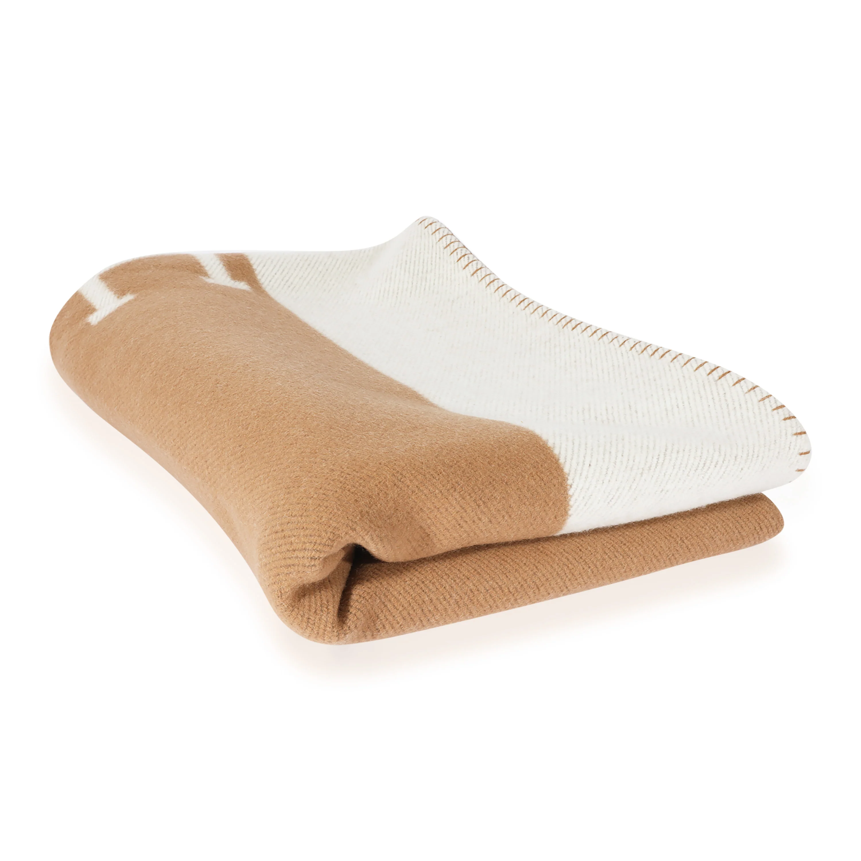 Hermès Ecru Camel Wool Avalon Throw Blanket - Image 7