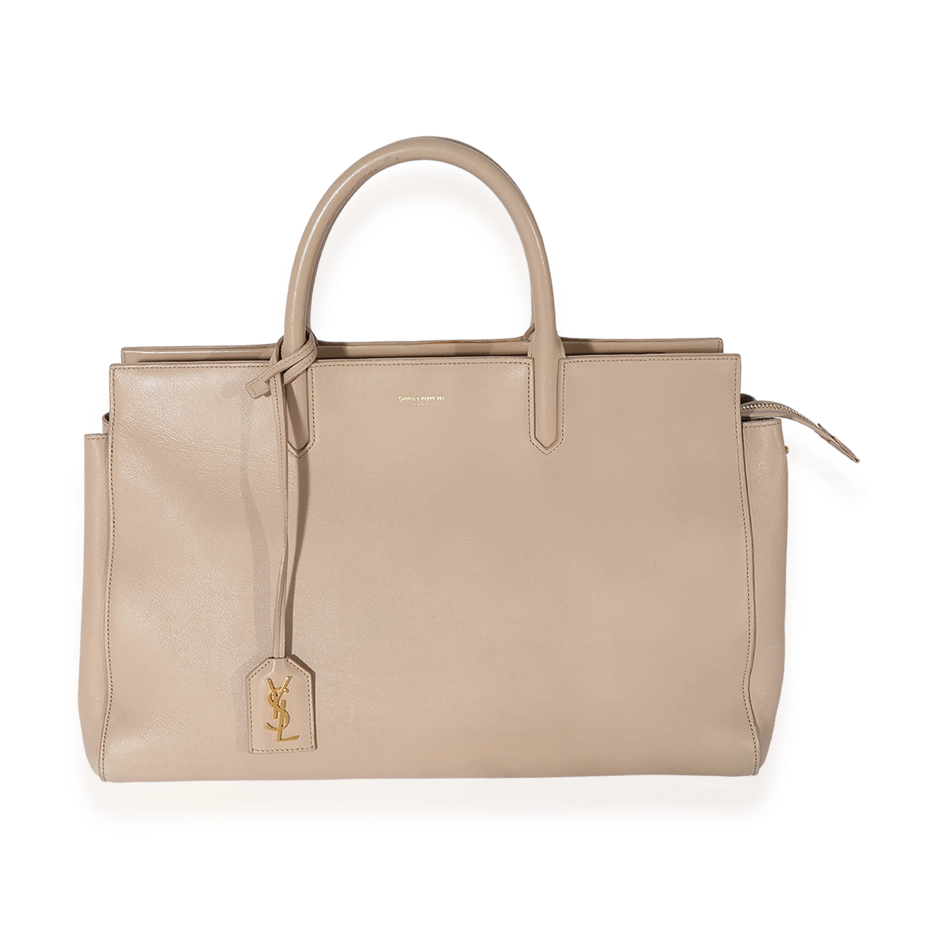 Saint Laurent Beige Leather Medium Rive Cabas Bag