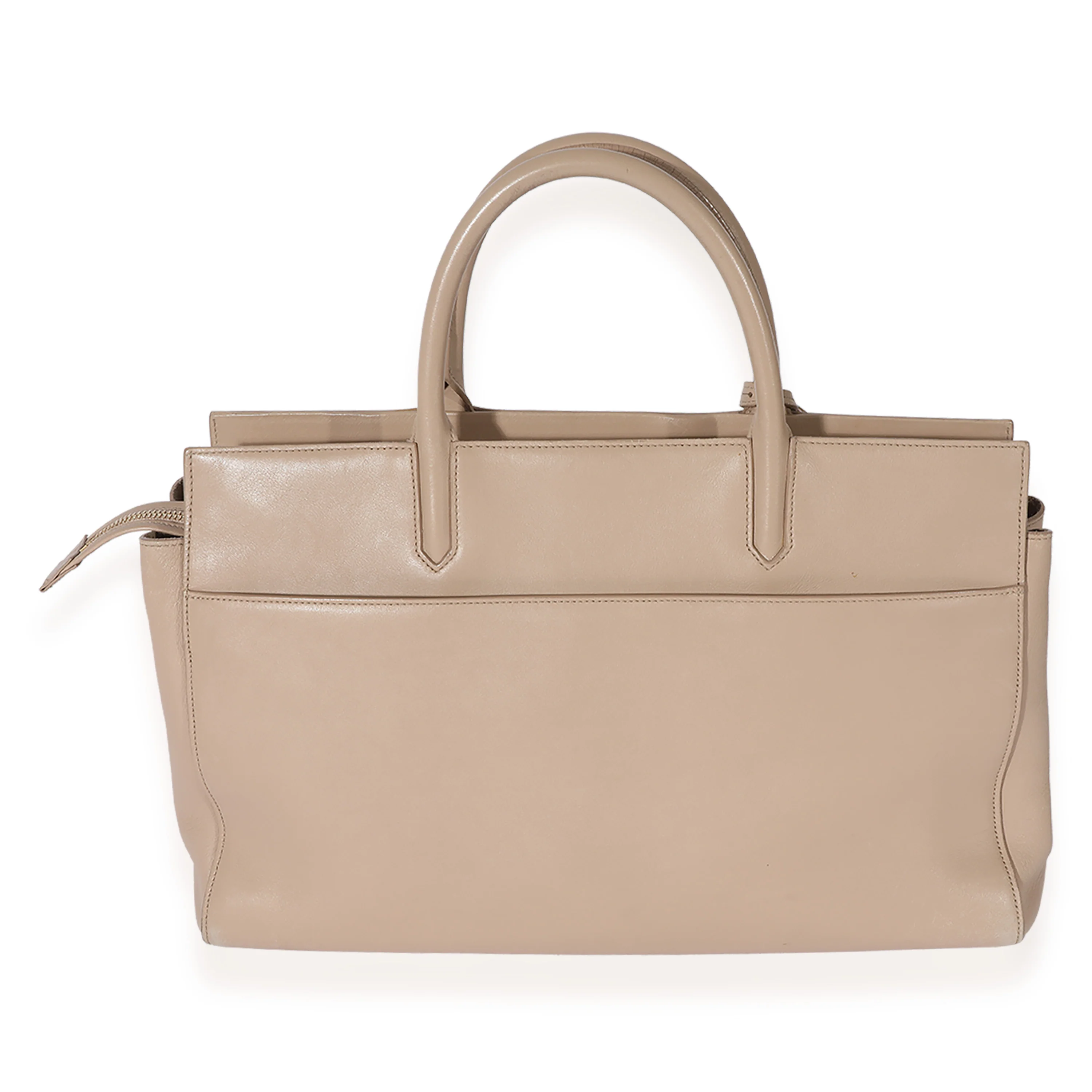 Saint Laurent Beige Leather Medium Rive Cabas Bag - Image 3