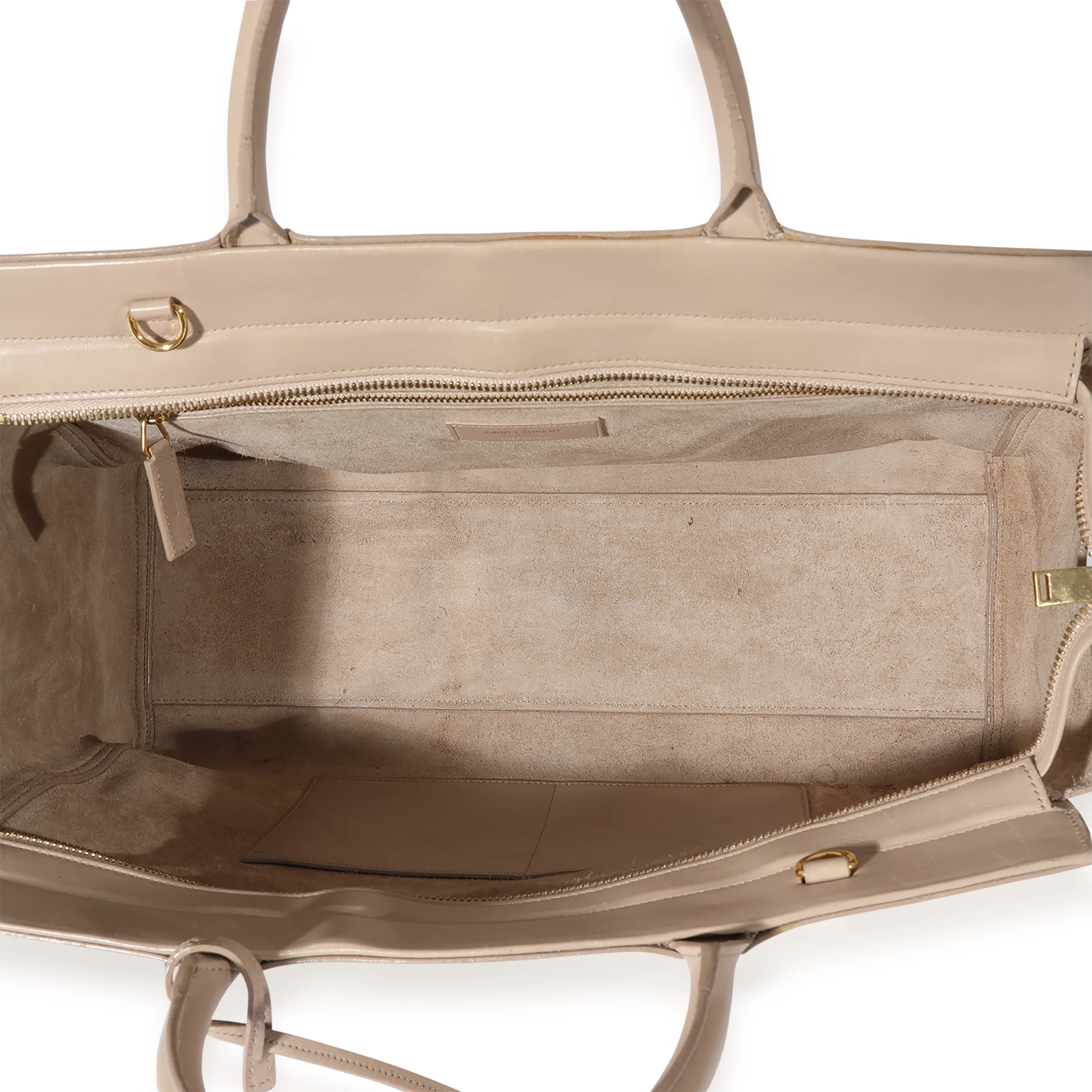 Saint Laurent Beige Leather Medium Rive Cabas Bag - Image 4