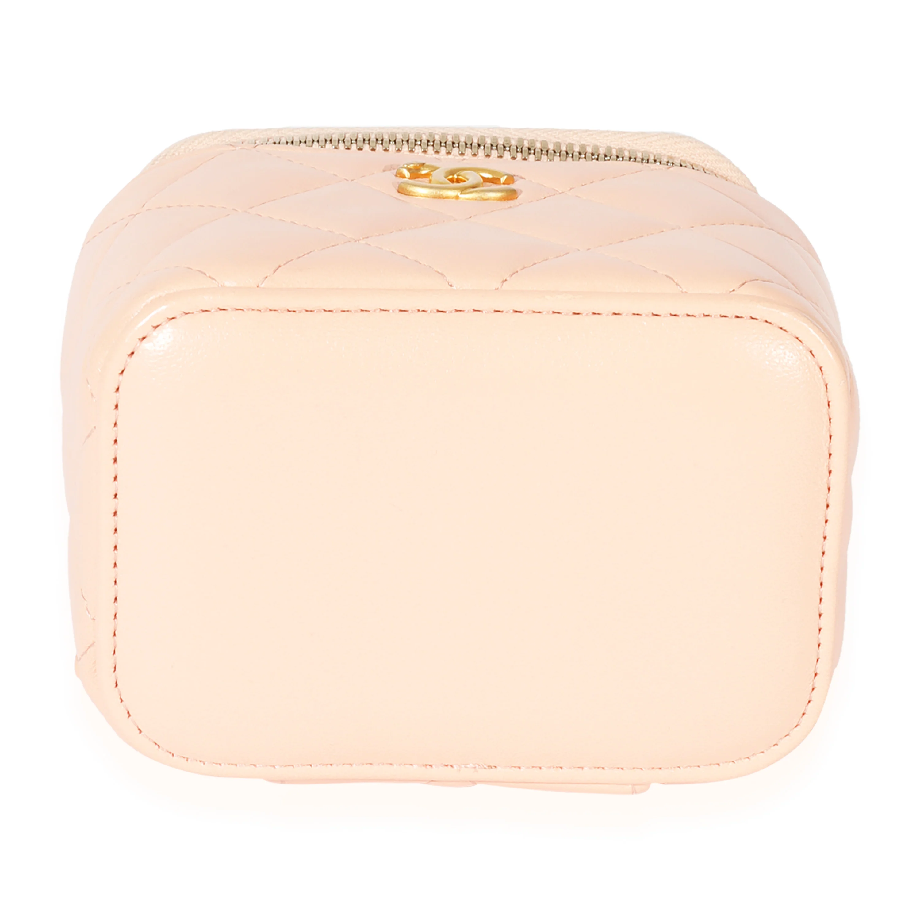 Chanel Pink Lambskin Pearl Crush Mini Vanity Case - Image 5