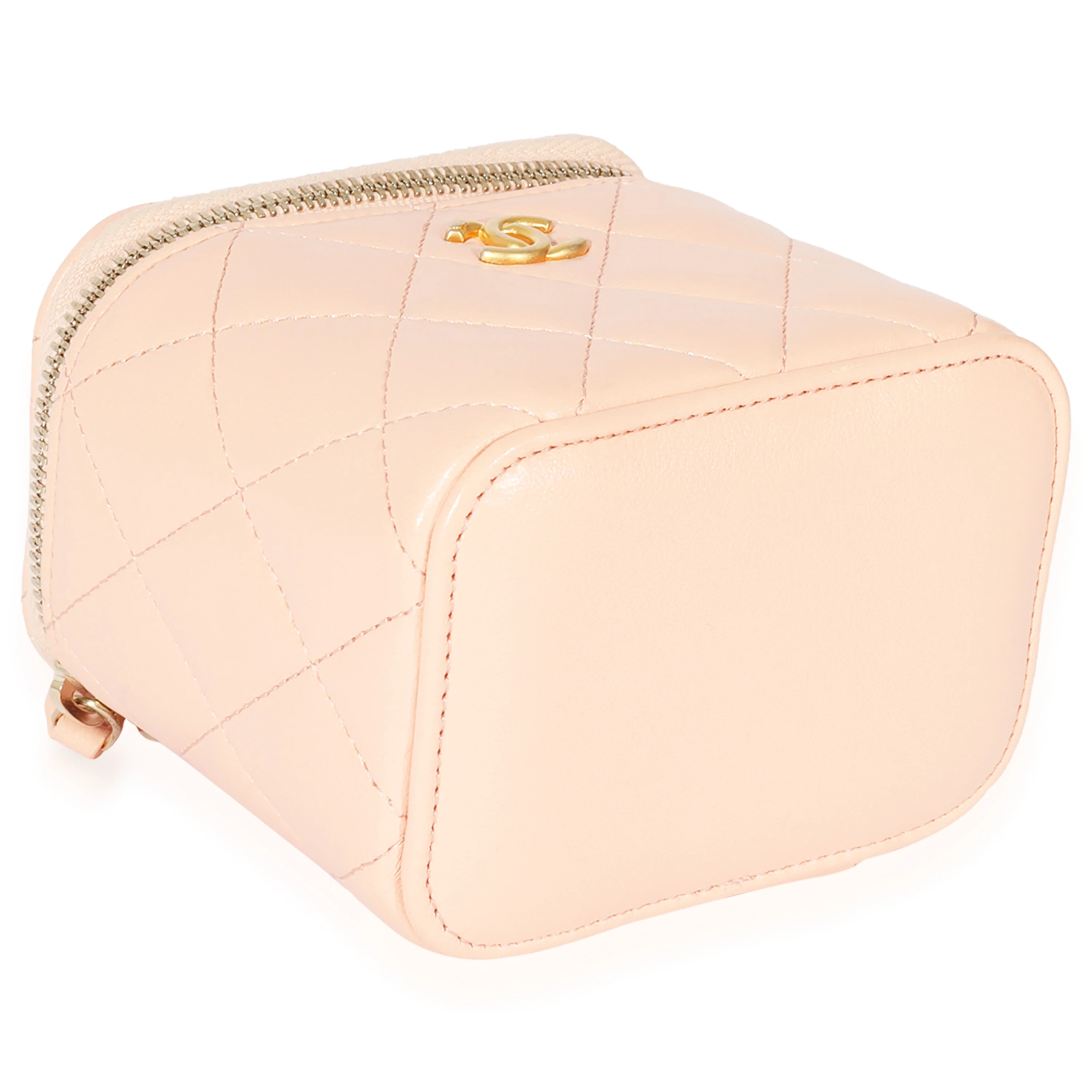 Chanel Pink Lambskin Pearl Crush Mini Vanity Case - Image 6