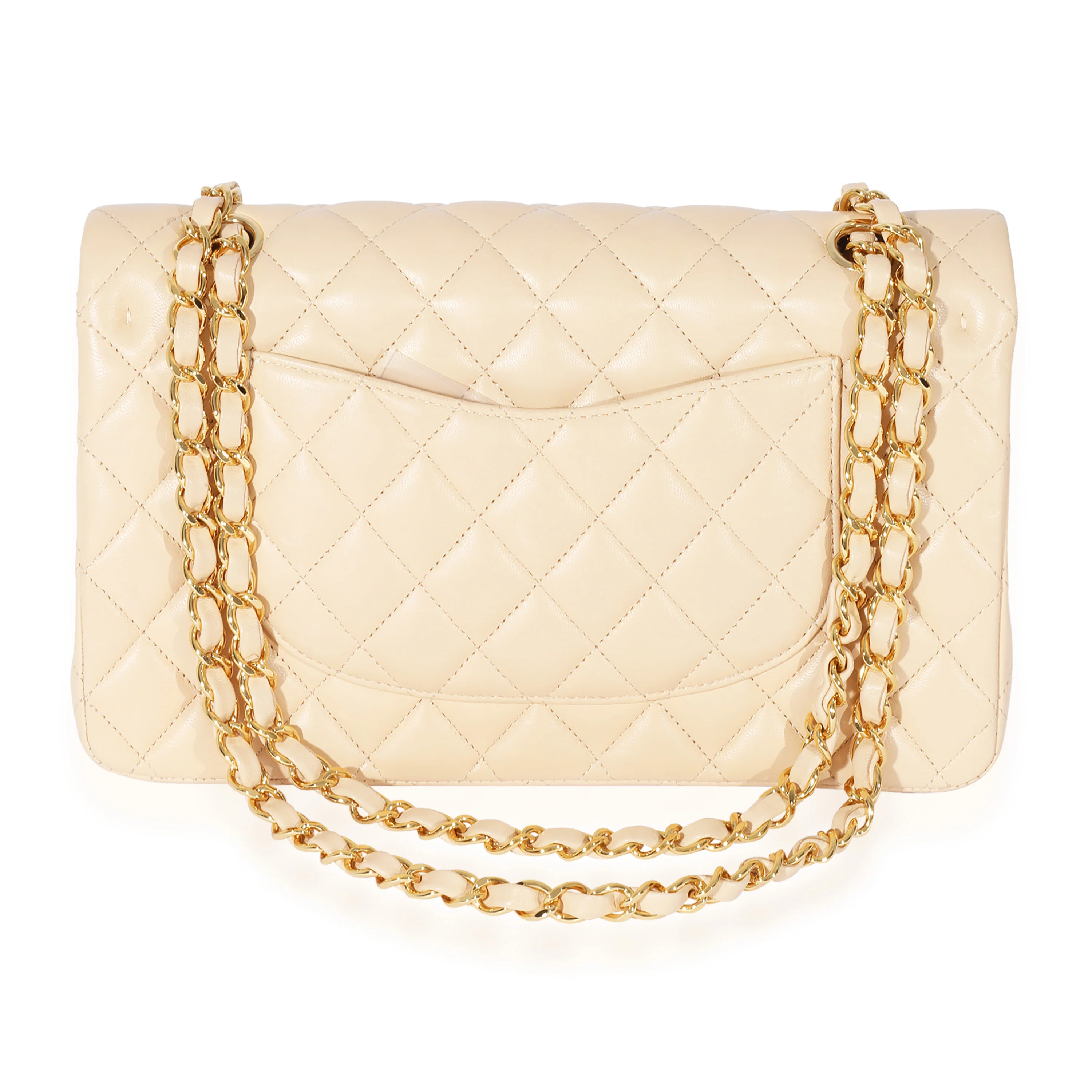 Chanel Beige Lambskin Medium Classic Flap Bag - Image 3