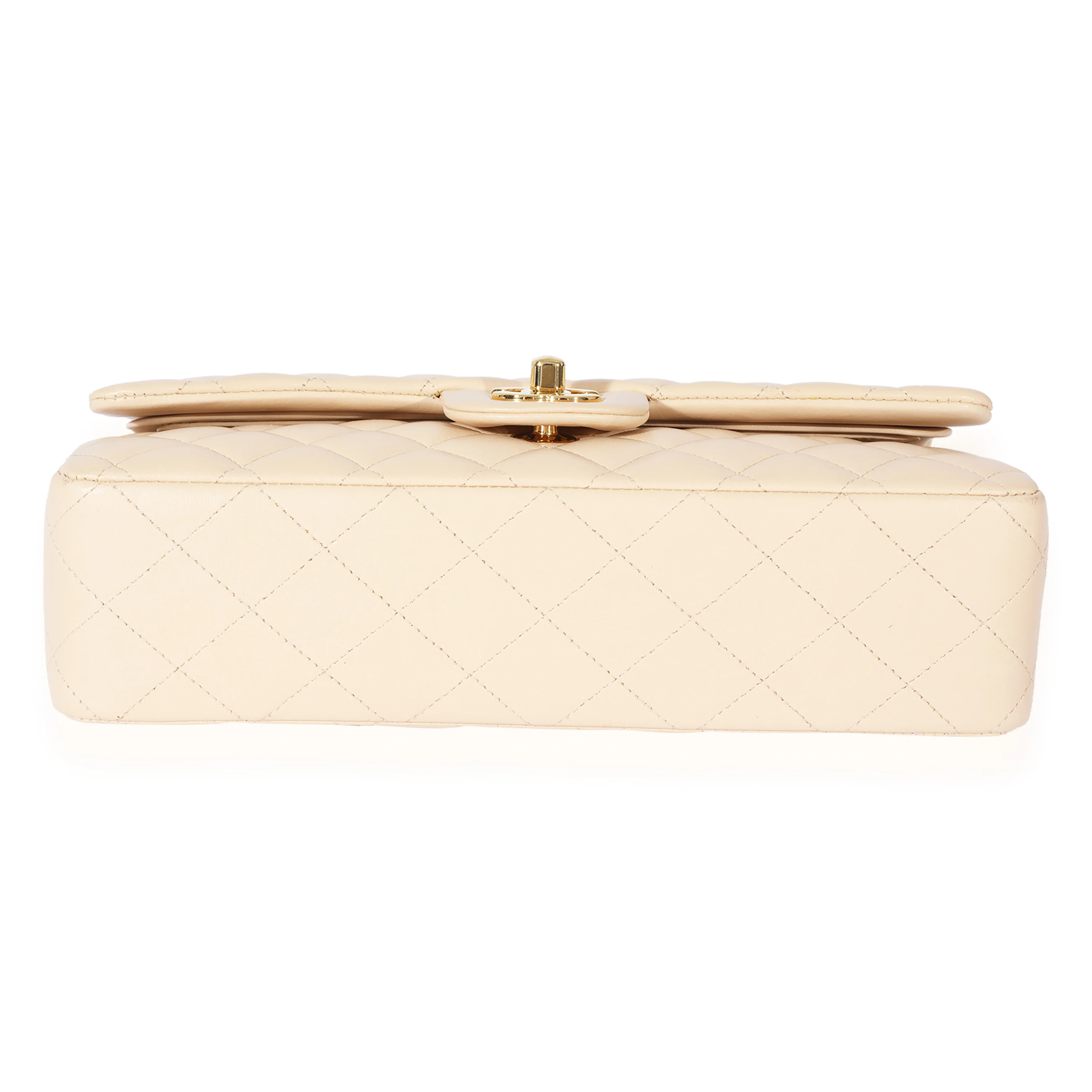 Chanel Beige Lambskin Medium Classic Flap Bag - Image 5