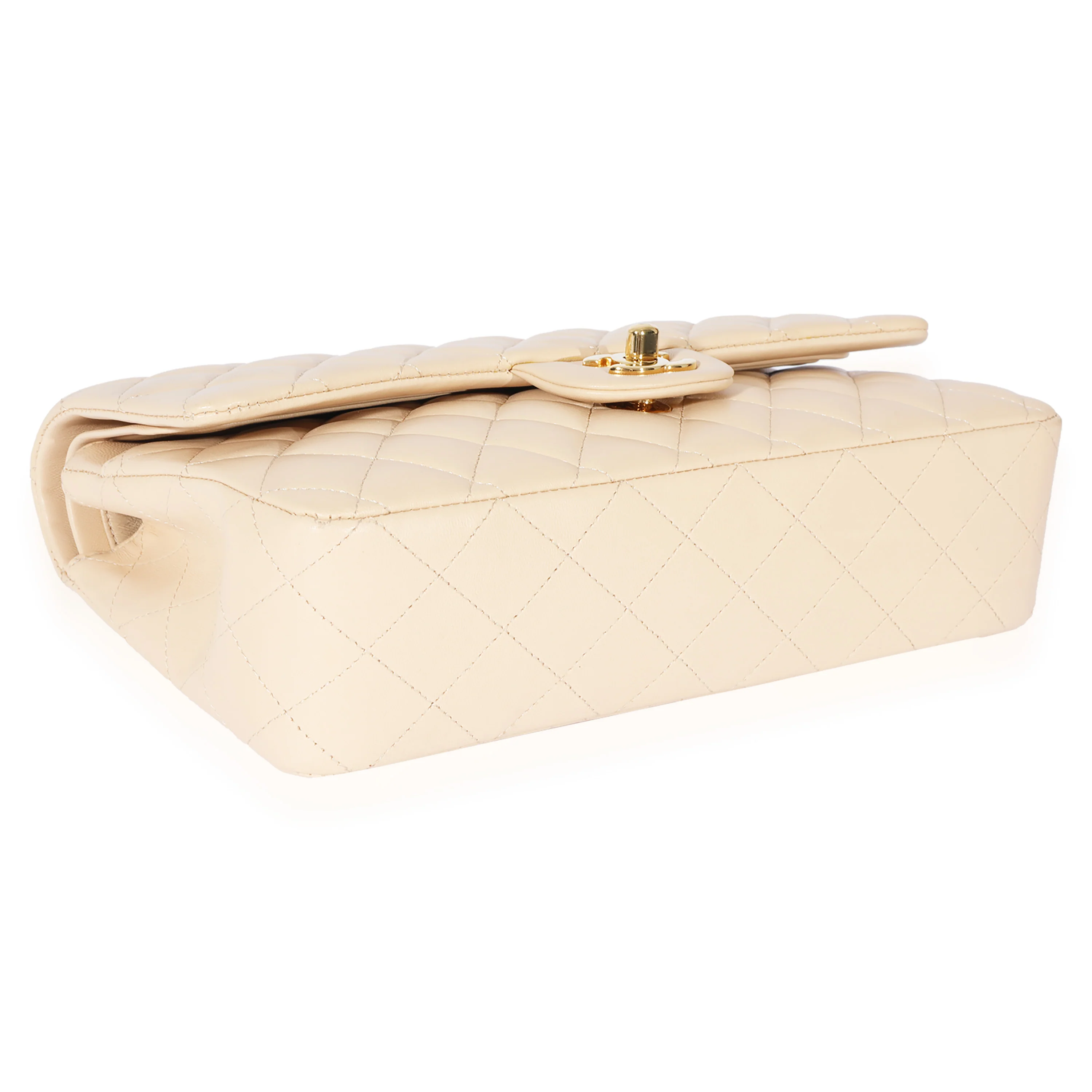 Chanel Beige Lambskin Medium Classic Flap Bag - Image 6