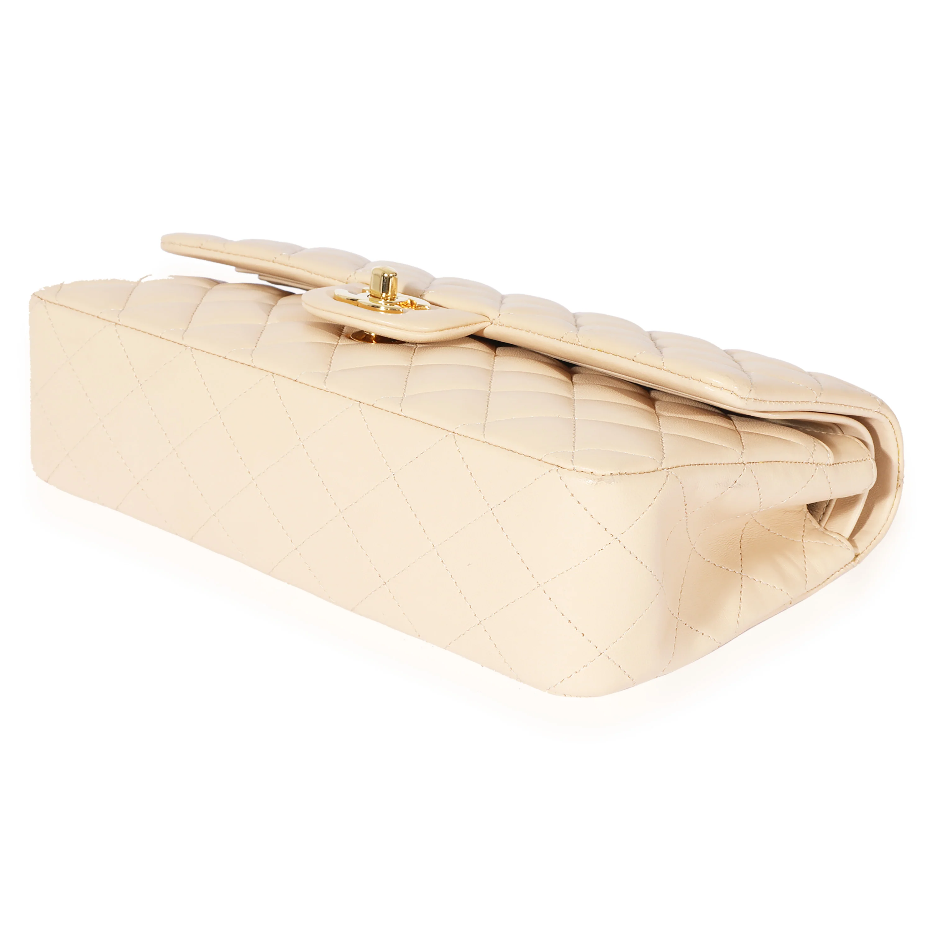 Chanel Beige Lambskin Medium Classic Flap Bag - Image 7