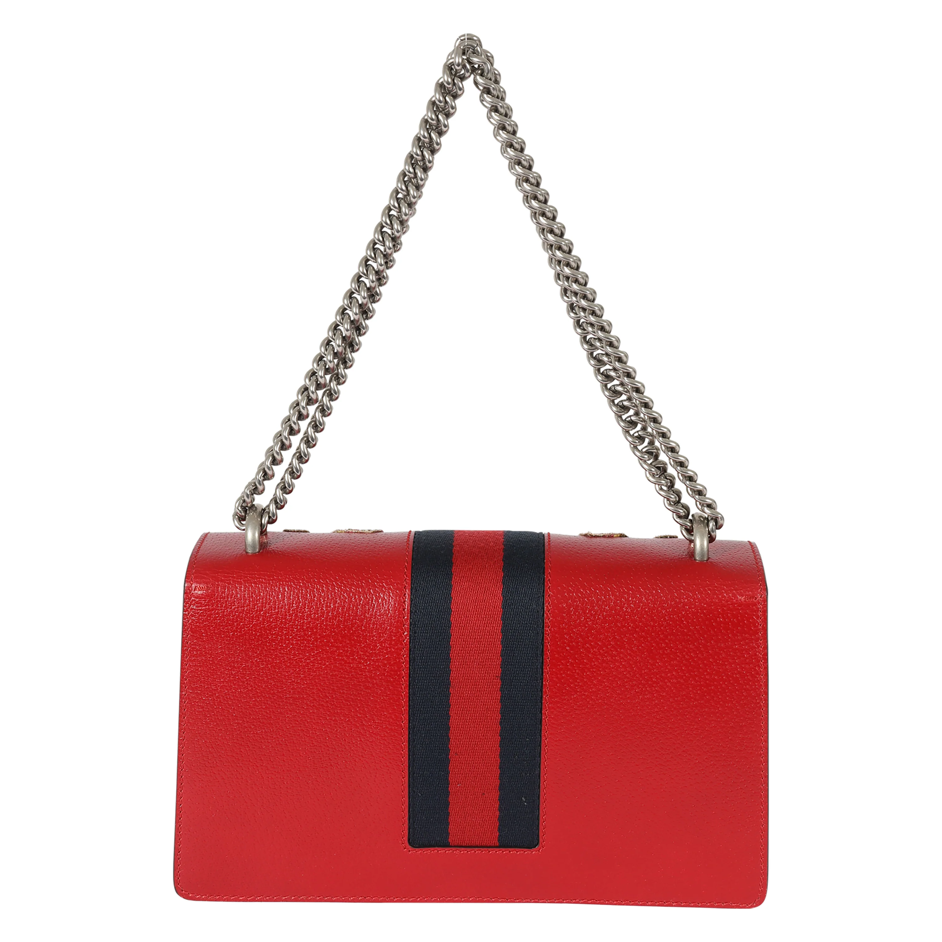 Gucci Red Leather Floral Embroidered Small Dionysus - Image 3