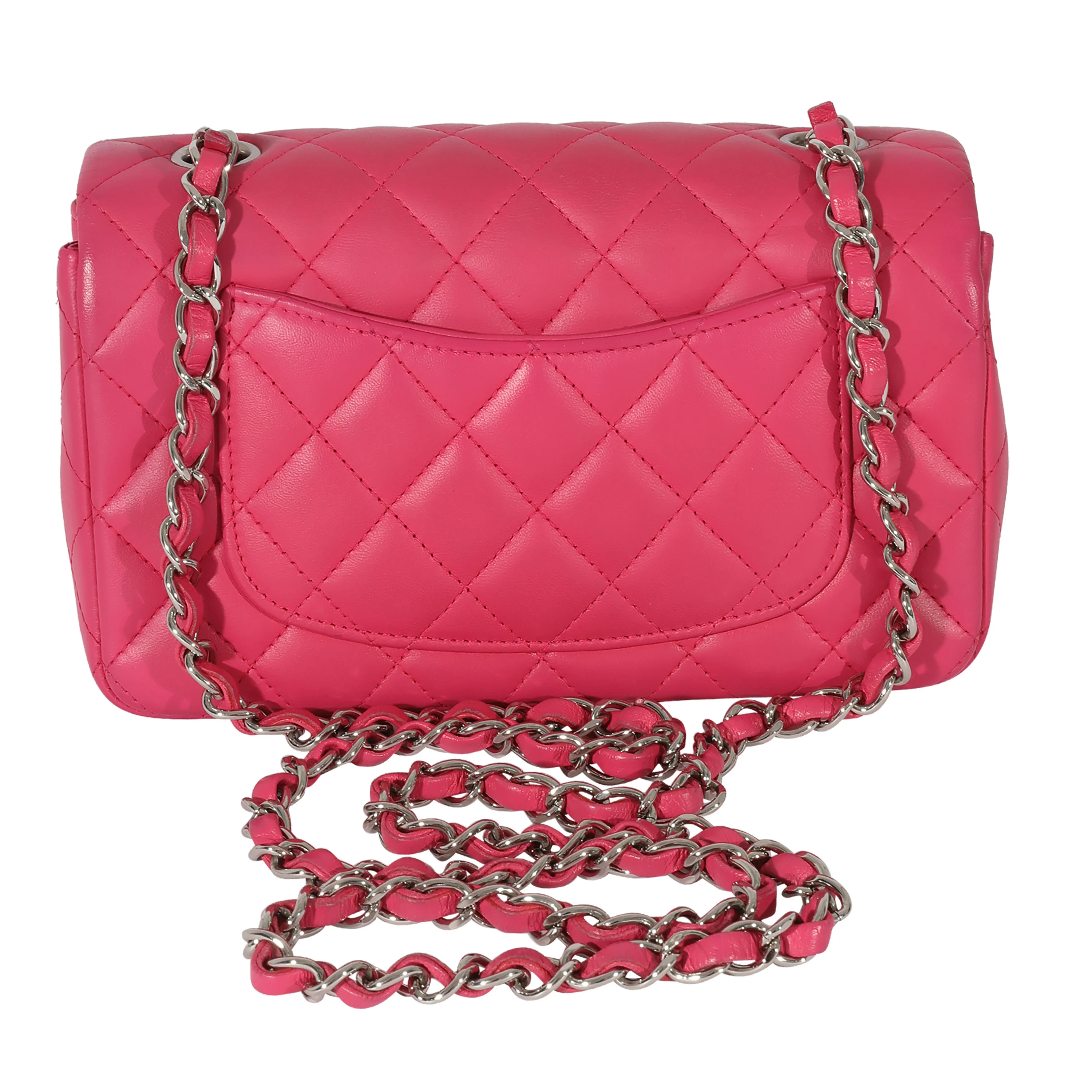 Chanel Pink Quilted Lambskin Mini Rectangular Classic Flap Bag - Image 3