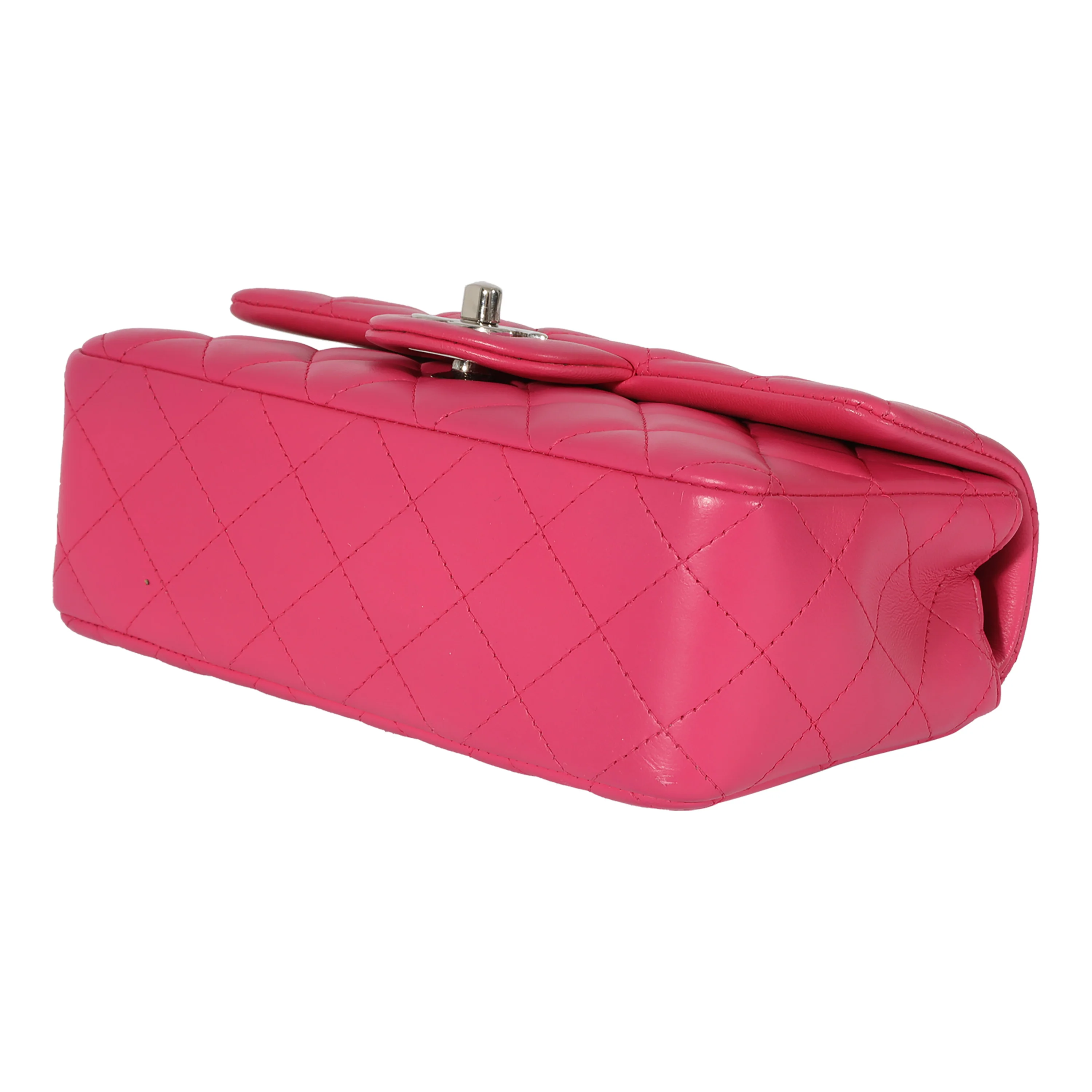 Chanel Pink Quilted Lambskin Mini Rectangular Classic Flap Bag - Image 7