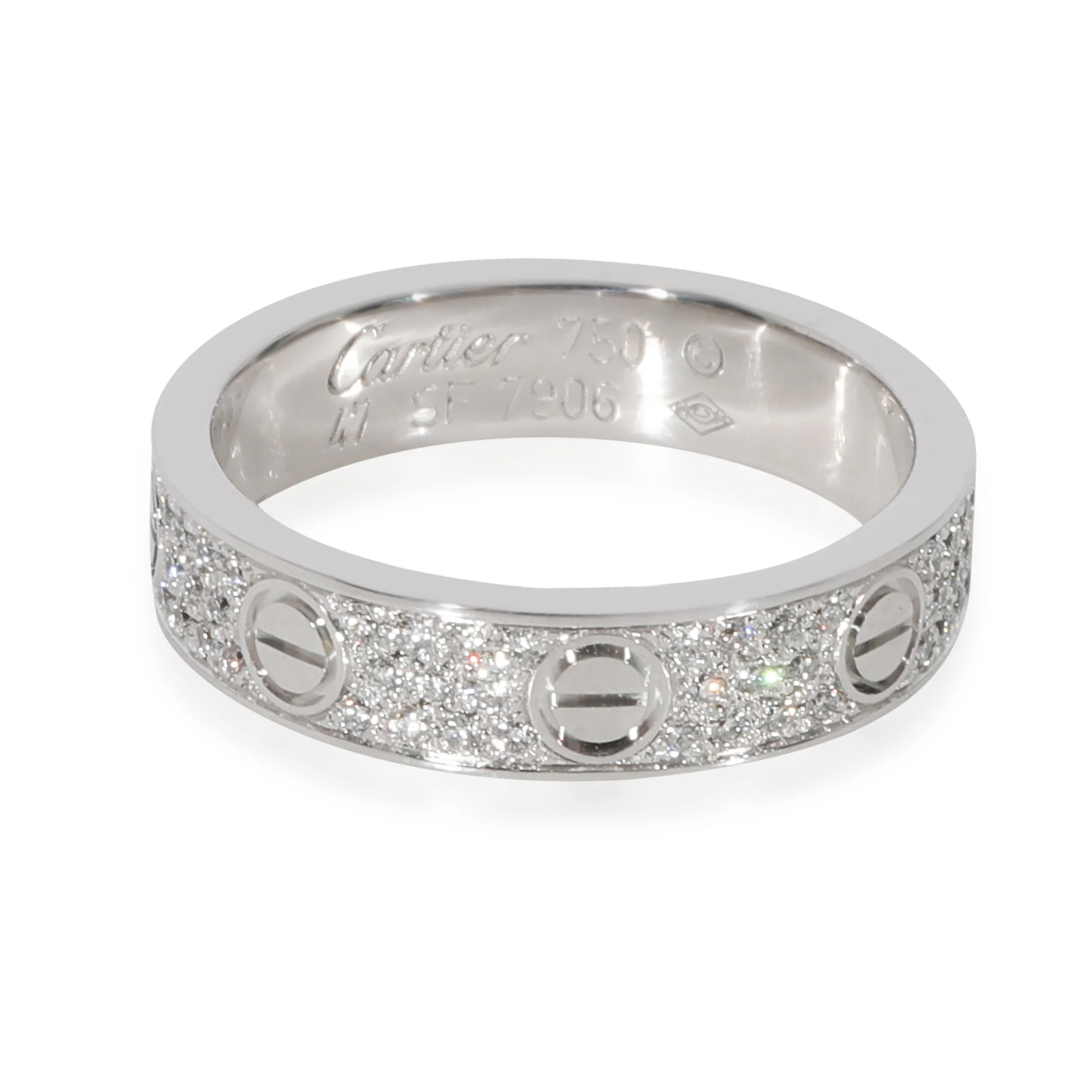 Cartier Love Diamond Pave Wedding Band in 18k White Gold 0.31 CTW