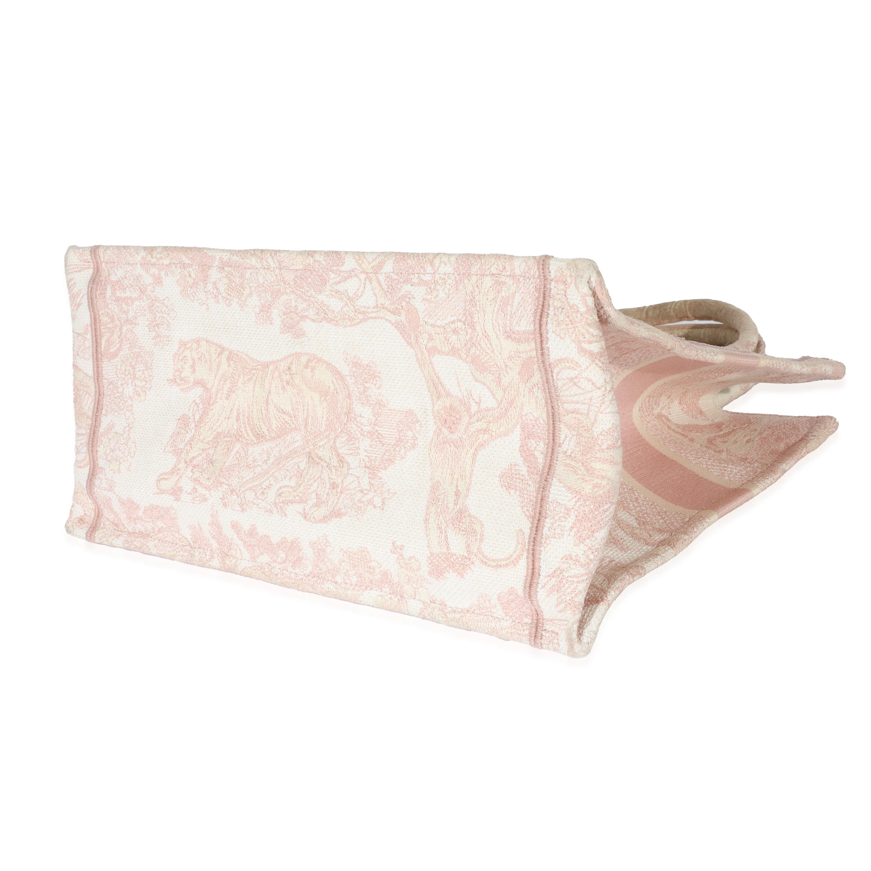 Christian Dior Pink Toile de Jouy Embroidery Medium Book Tote - Image 7