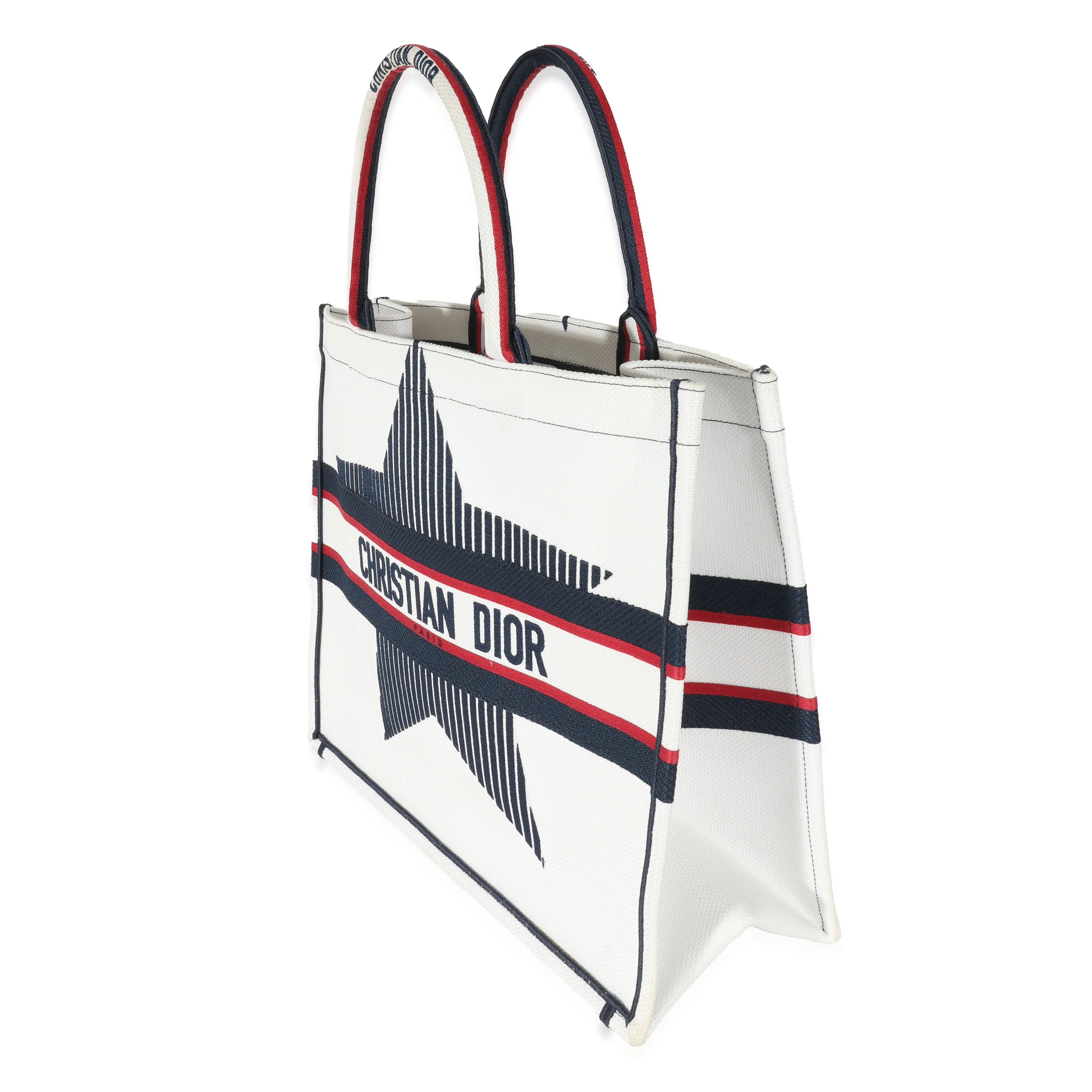 White Canvas Dioralps Large Book Tote - Image 2