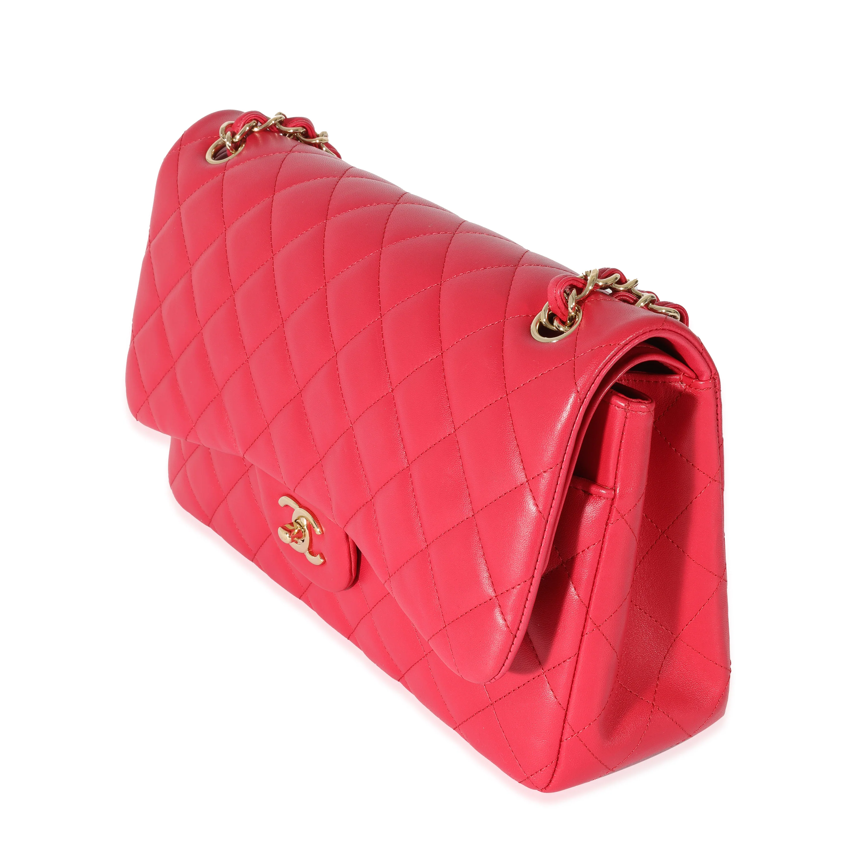 Chanel Pink Lambskin Classic Jumbo Double Flap - Image 2