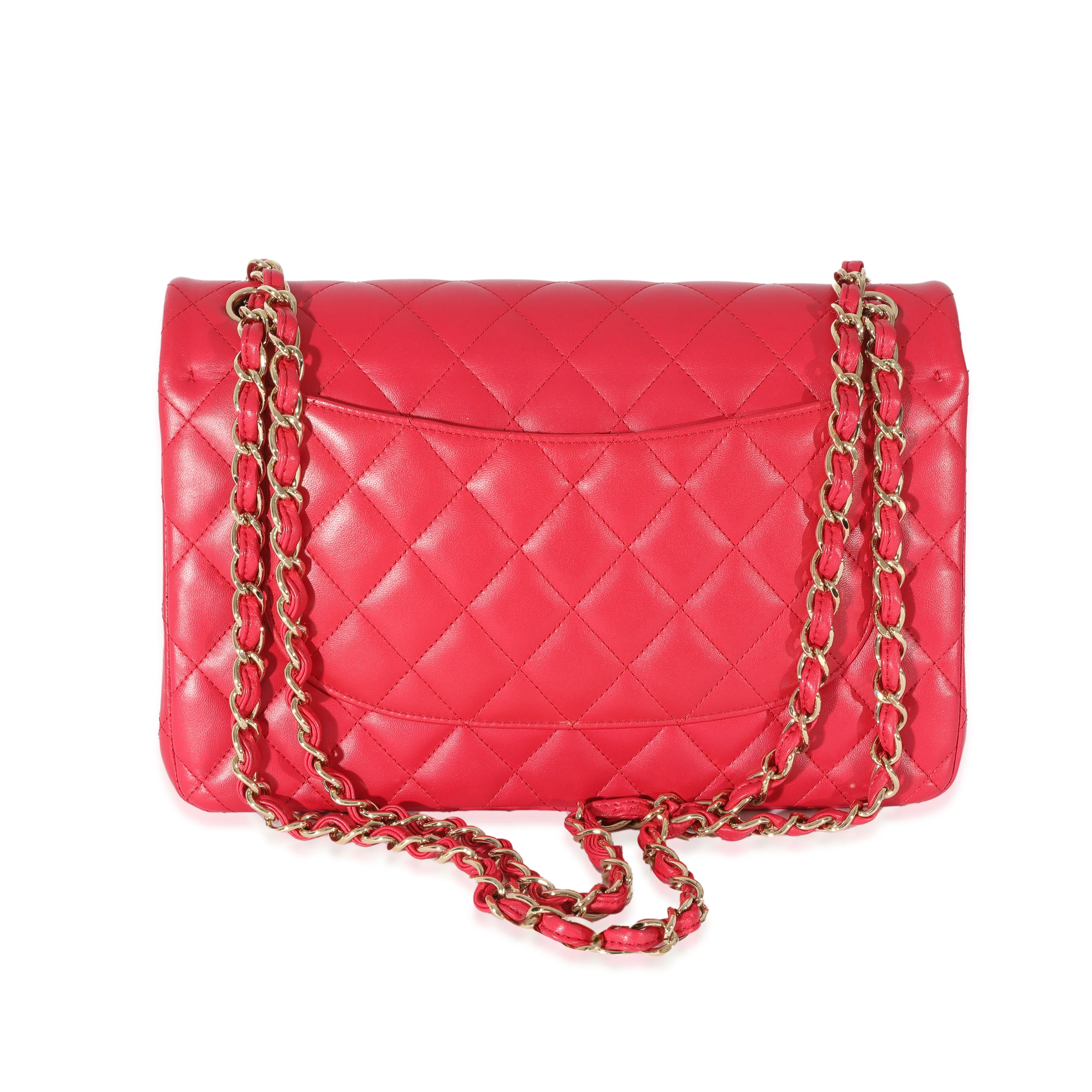Chanel Pink Lambskin Classic Jumbo Double Flap - Image 3