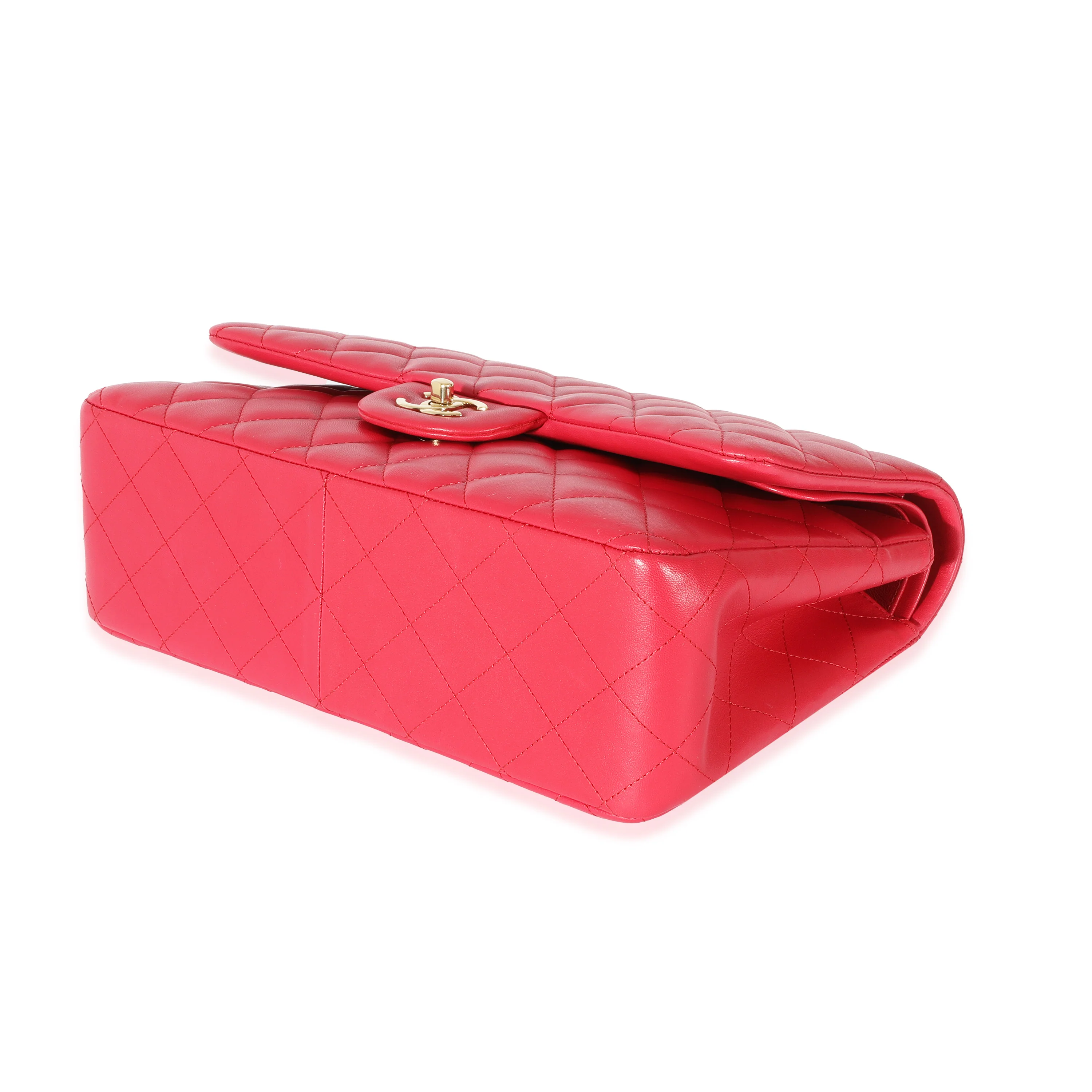 Chanel Pink Lambskin Classic Jumbo Double Flap - Image 4