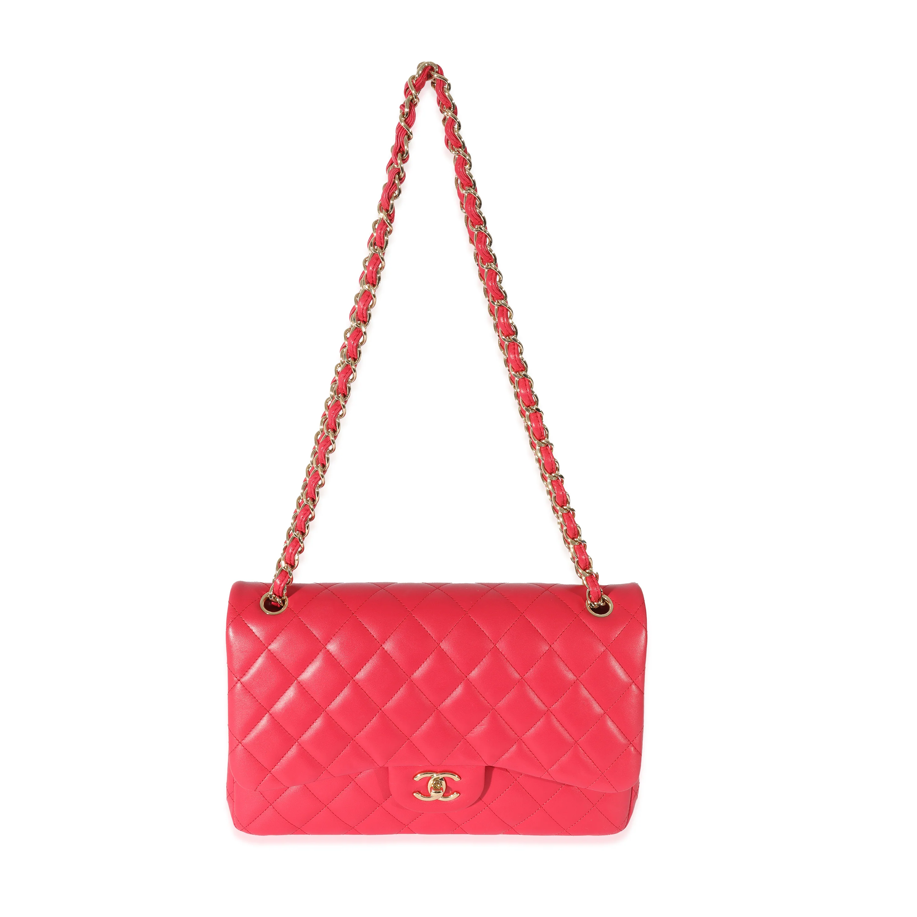 Chanel Pink Lambskin Classic Jumbo Double Flap - Image 7