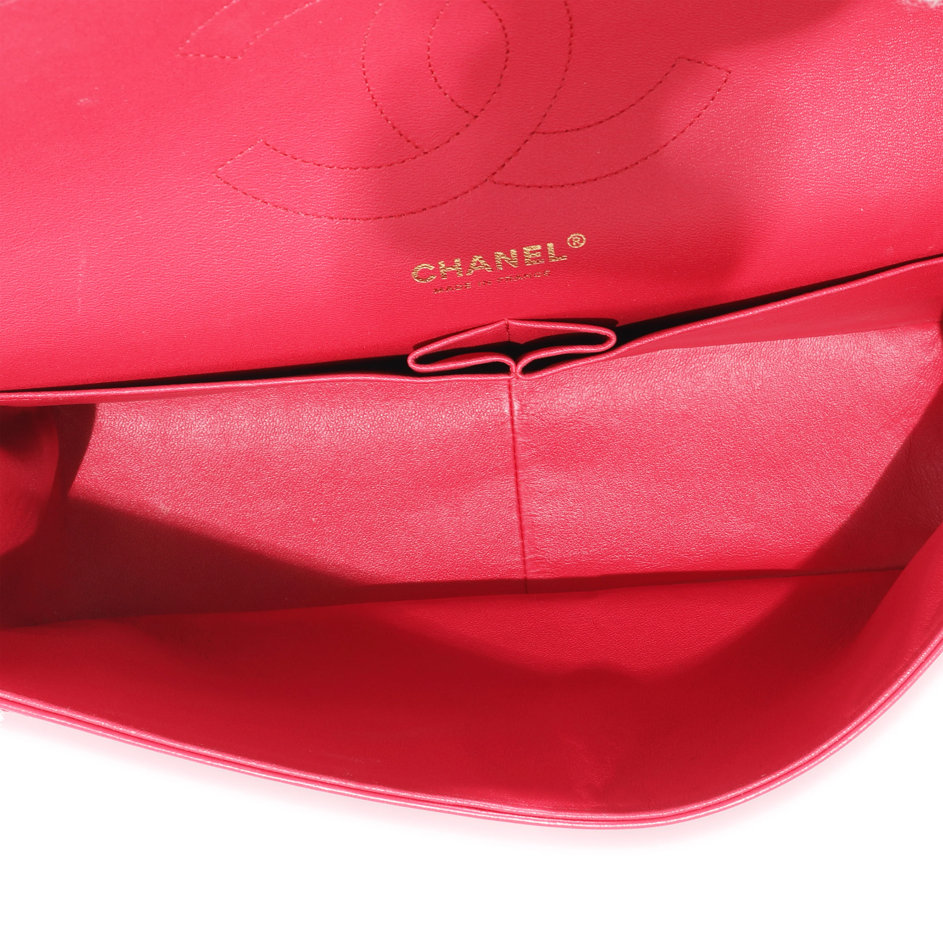 Chanel Pink Lambskin Classic Jumbo Double Flap - Image 8