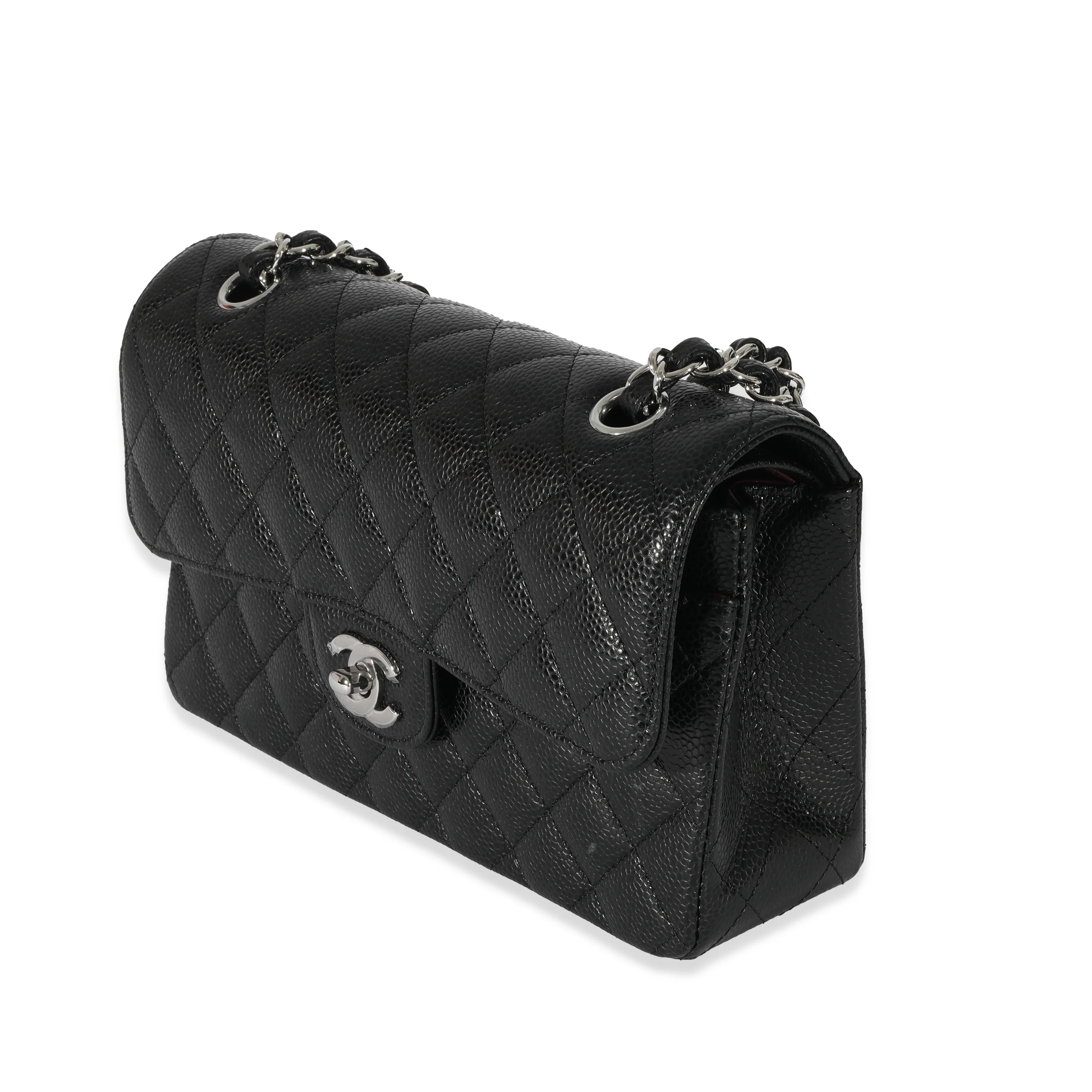 Chanel Black Caviar Small Classic Double Flap Bag - Image 2