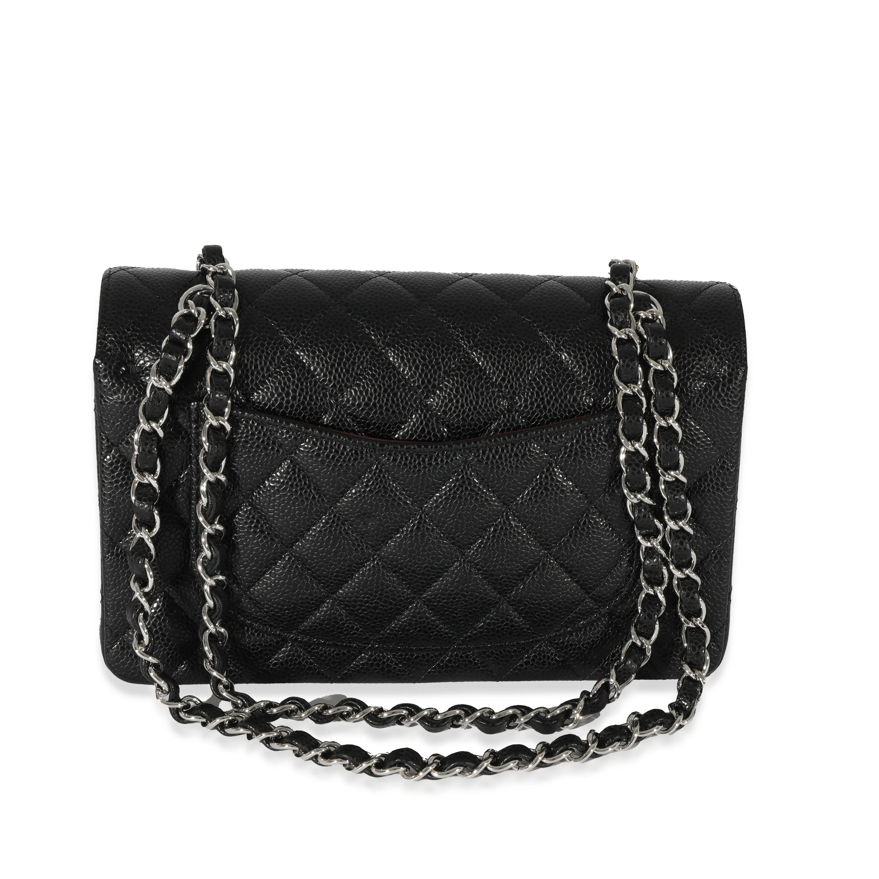 Chanel Black Caviar Small Classic Double Flap Bag - Image 3