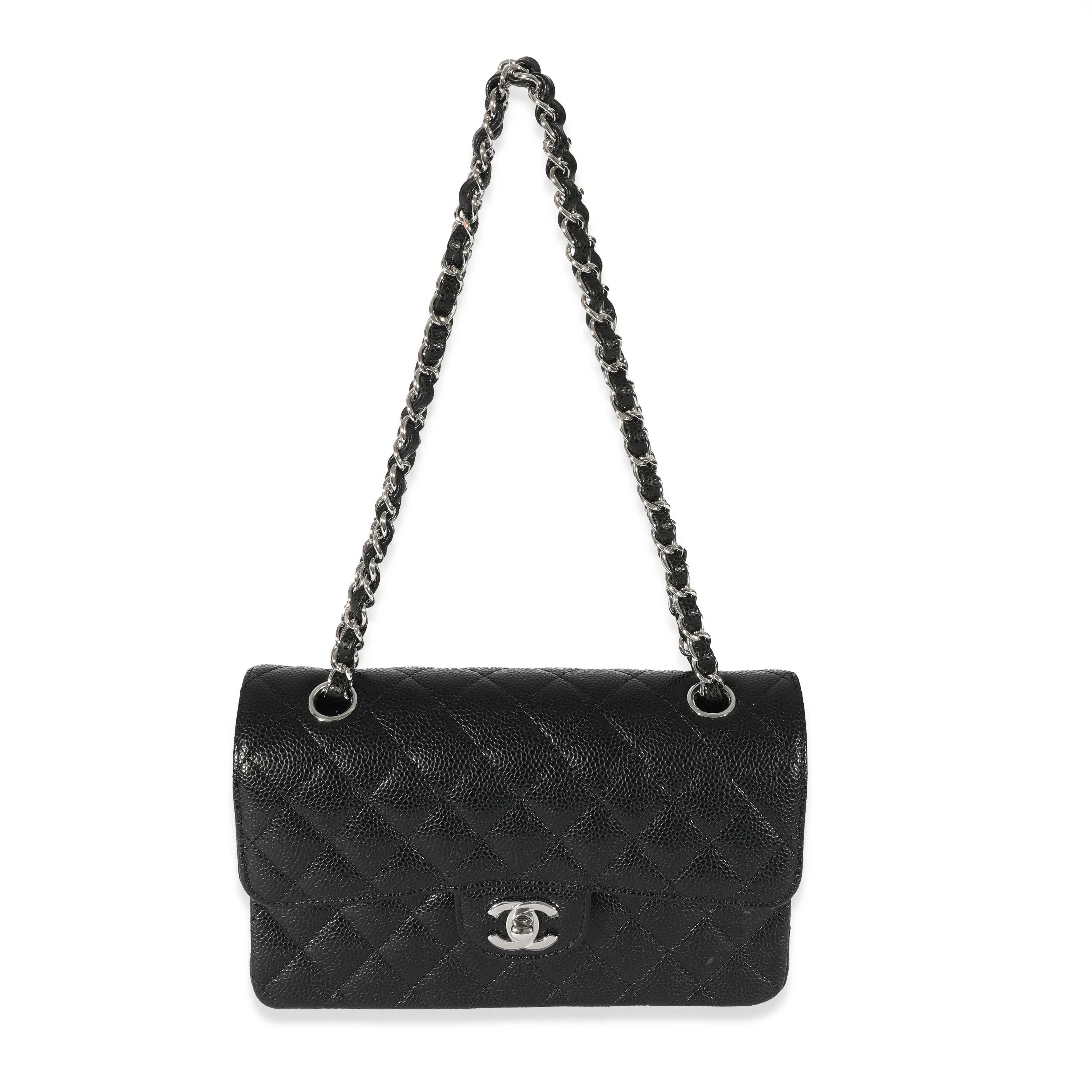 Chanel Black Caviar Small Classic Double Flap Bag - Image 4
