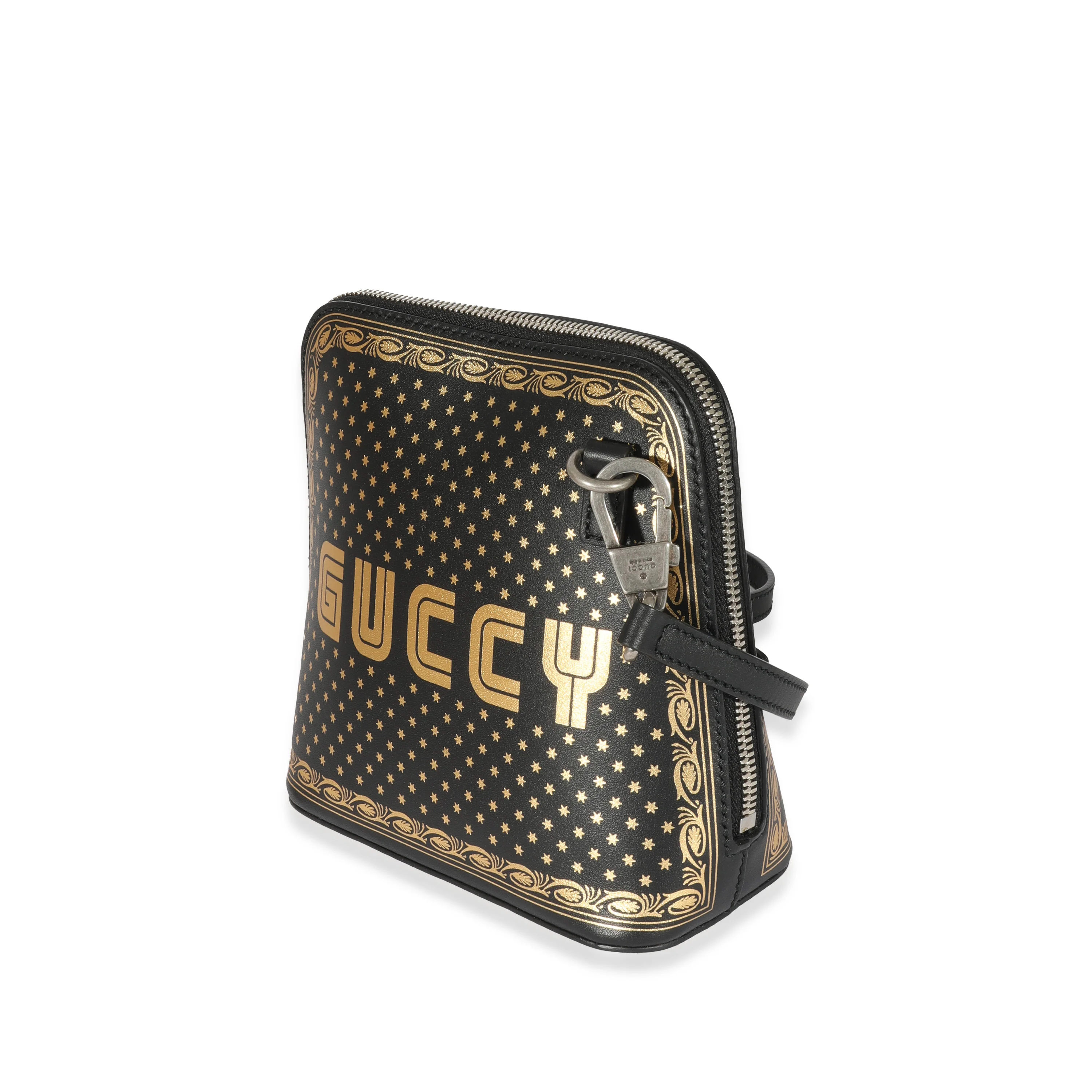 Black Leather Sega Script Dome Bag - Image 2