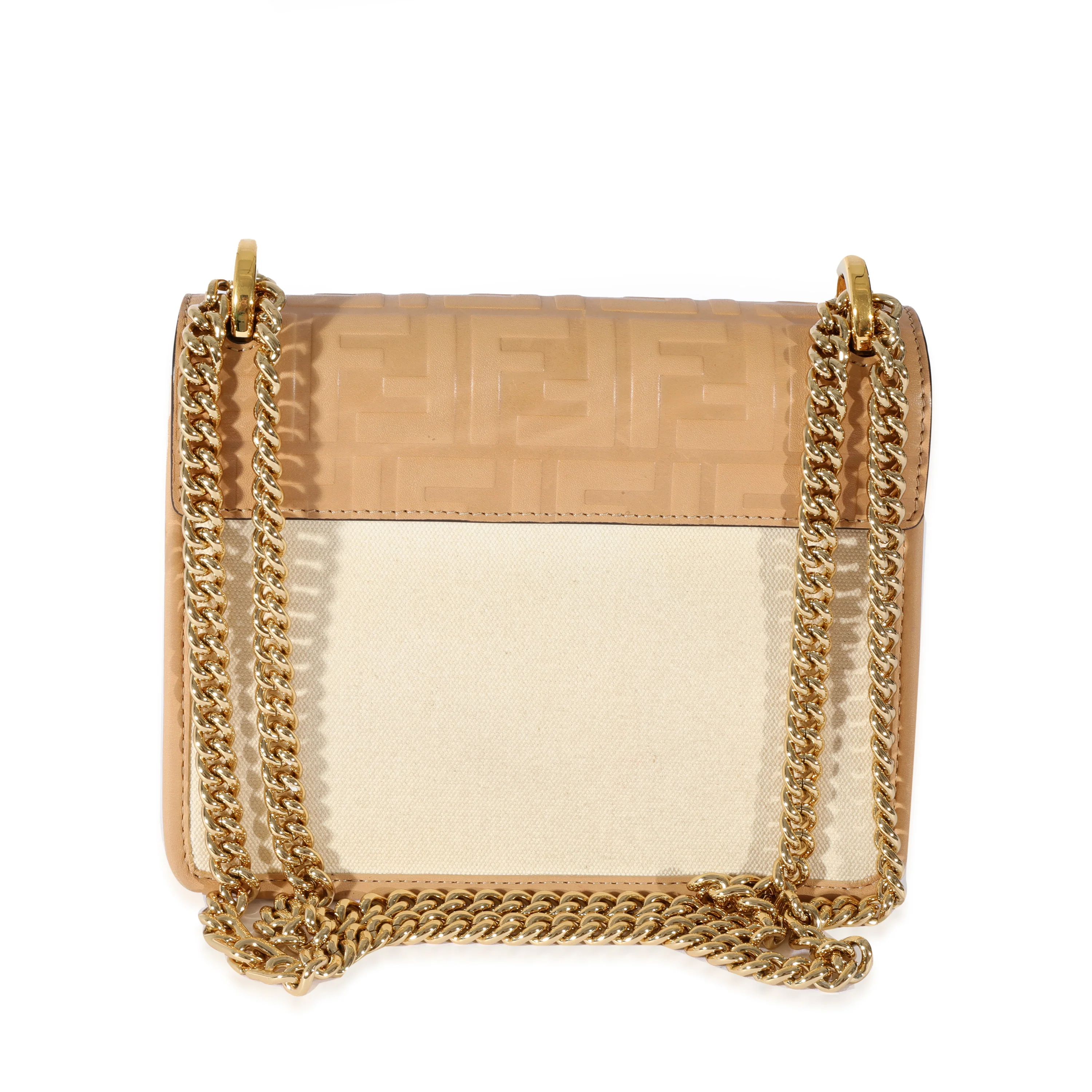 Canvas Leather Beige Zucca Small U Kan Chain Bag - Image 4