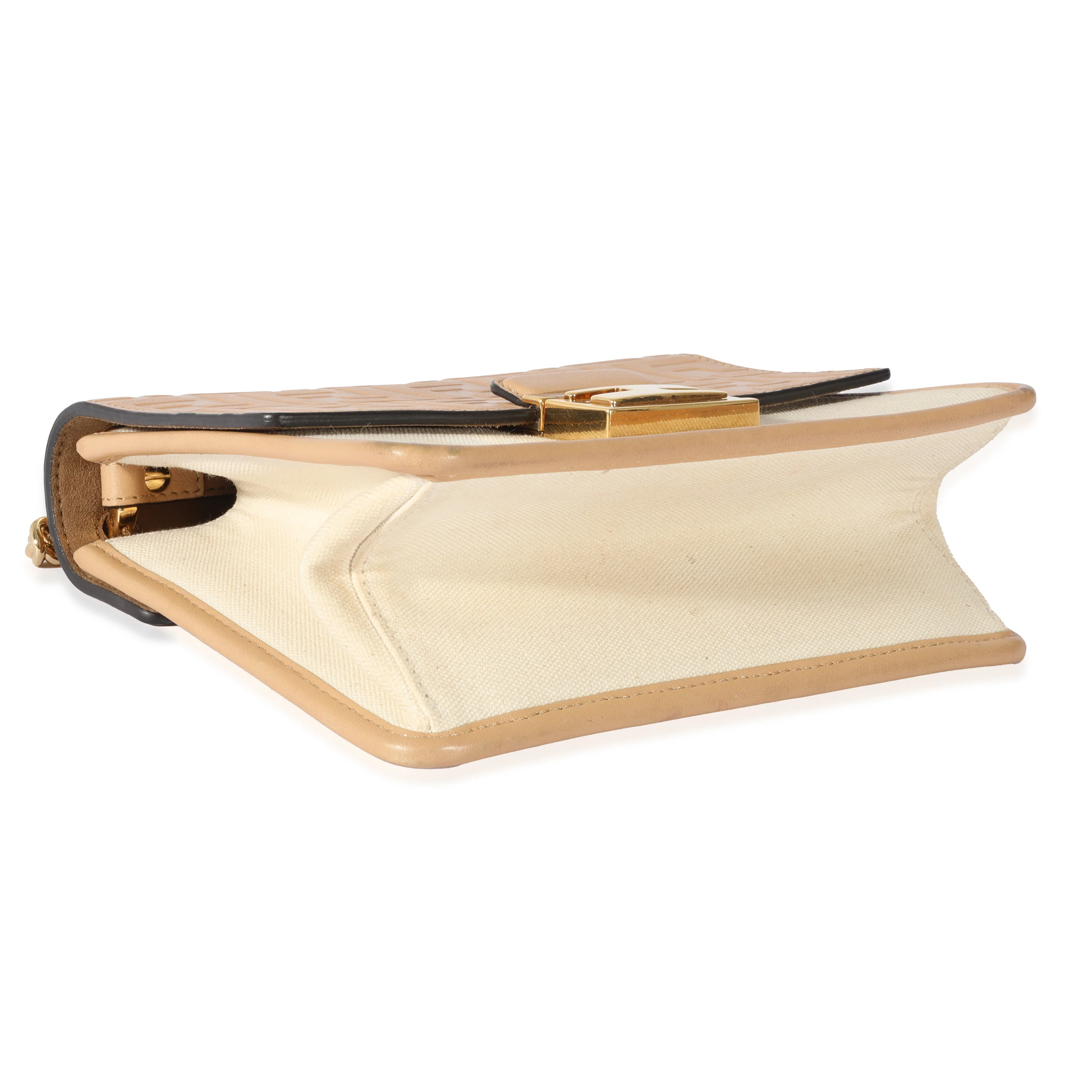 Canvas Leather Beige Zucca Small U Kan Chain Bag - Image 6