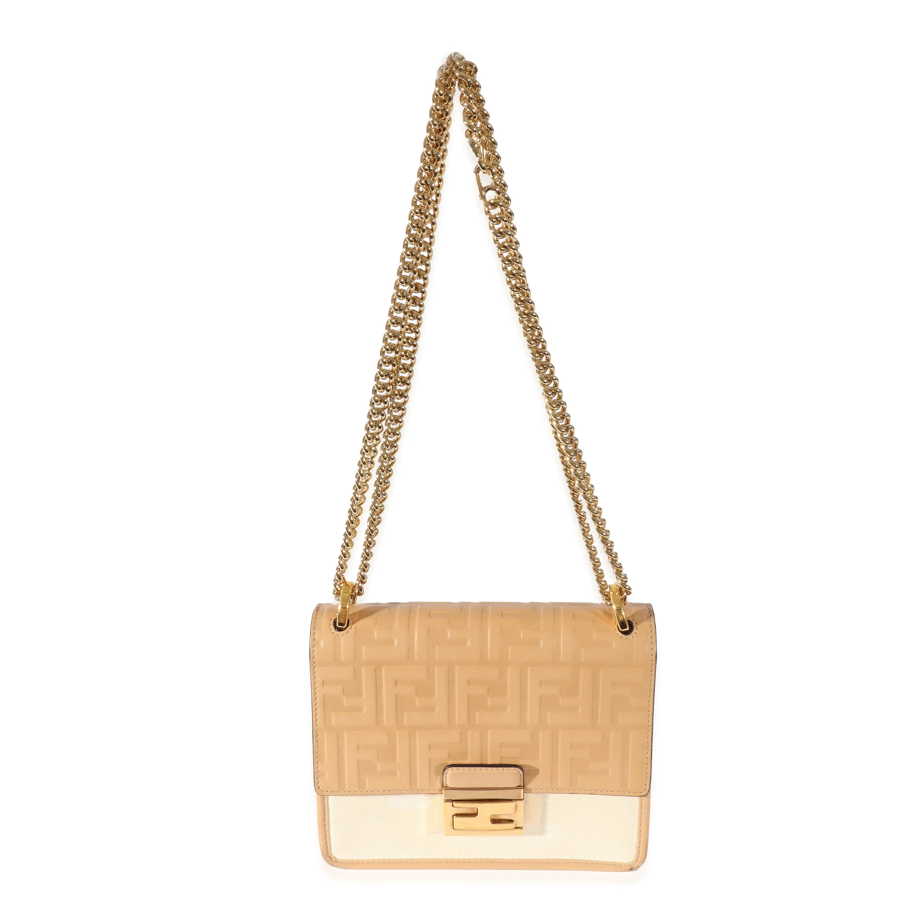 Canvas Leather Beige Zucca Small U Kan Chain Bag - Image 7