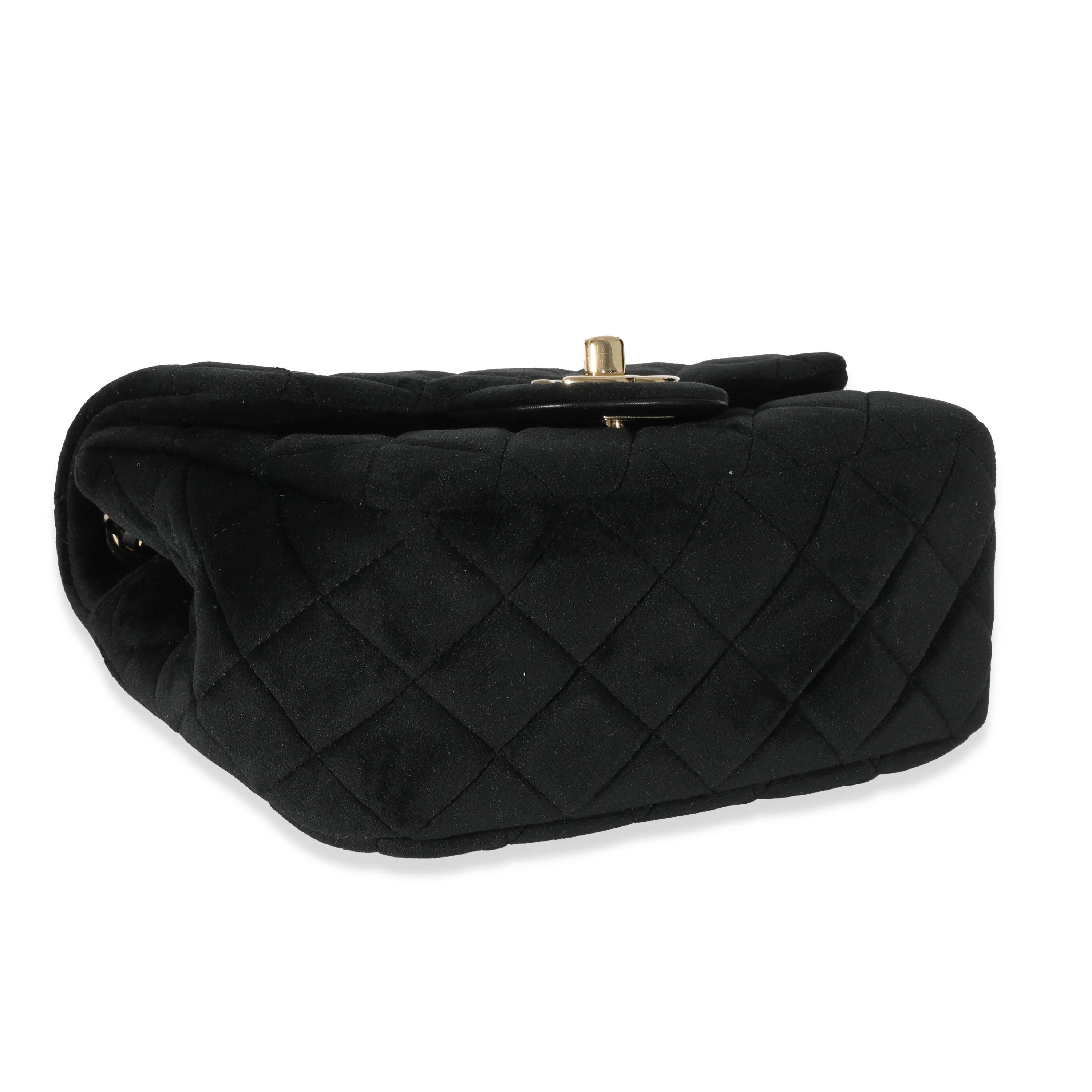 Black Velvet Pearl Crush Mini Square Flap - Image 4