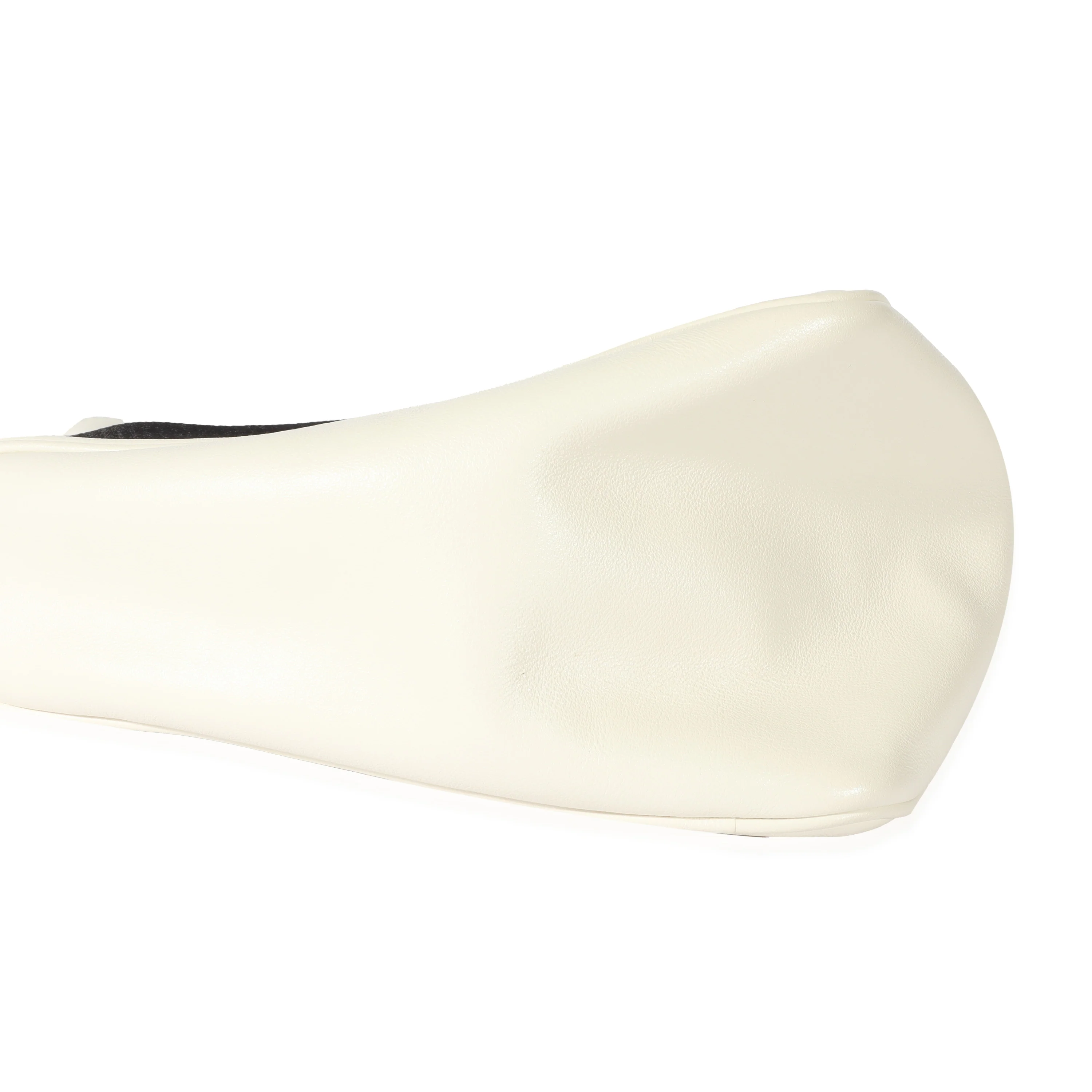 White Leather Triangle Crossbody Bag - Image 7