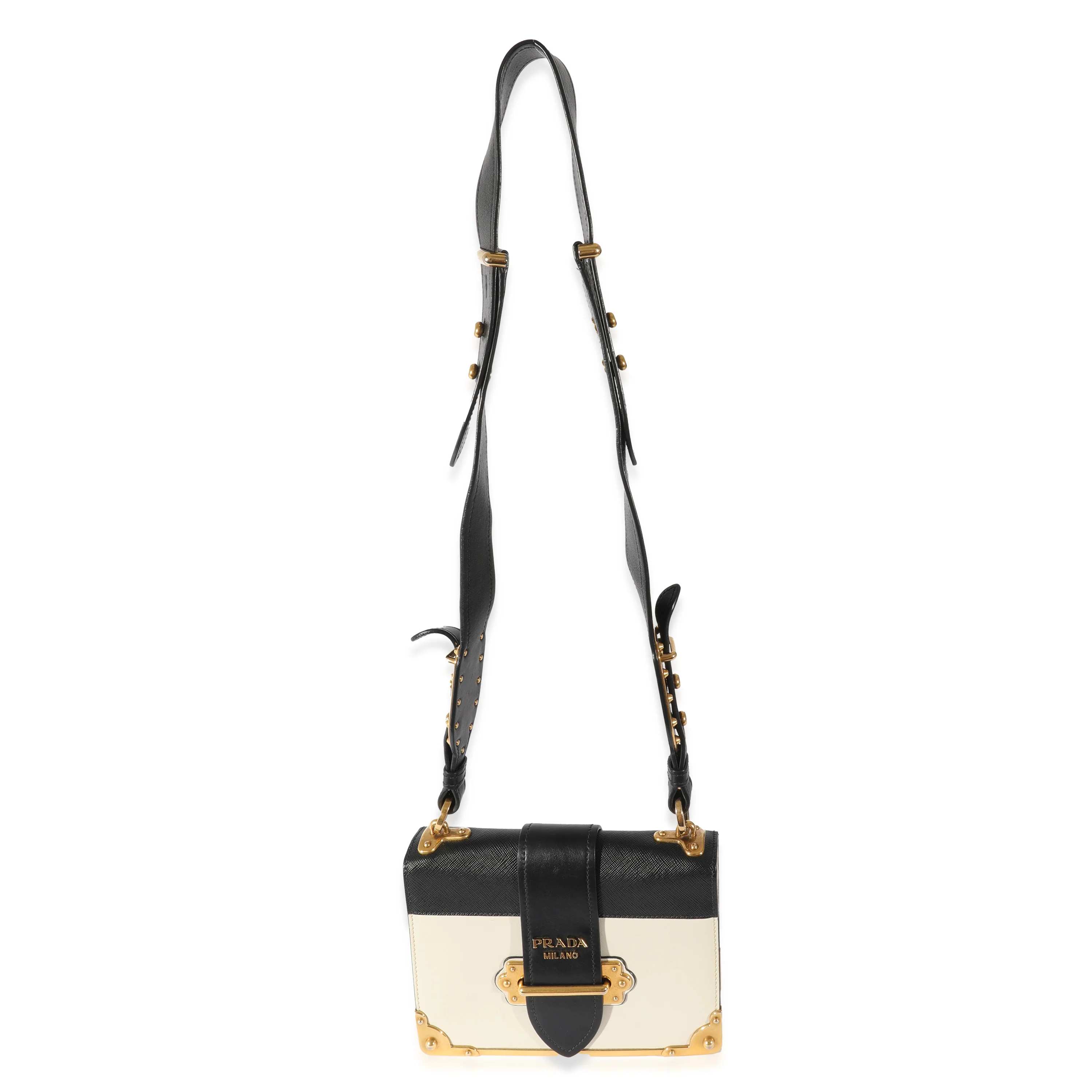 Prada White Leather Cahier Bag - Image 4