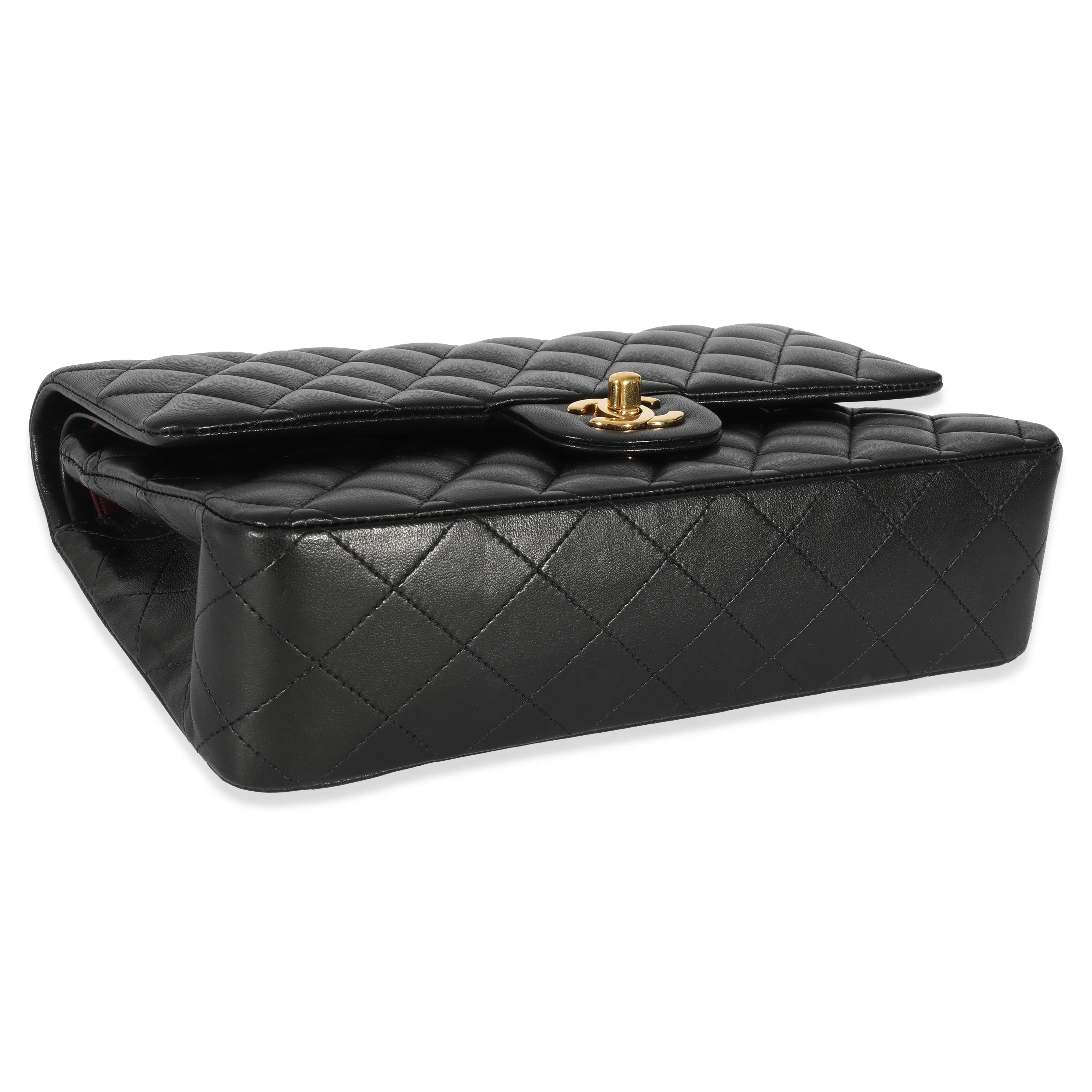 Chanel Black Quilted Lambskin Medium Classic Double Flap - Image 7