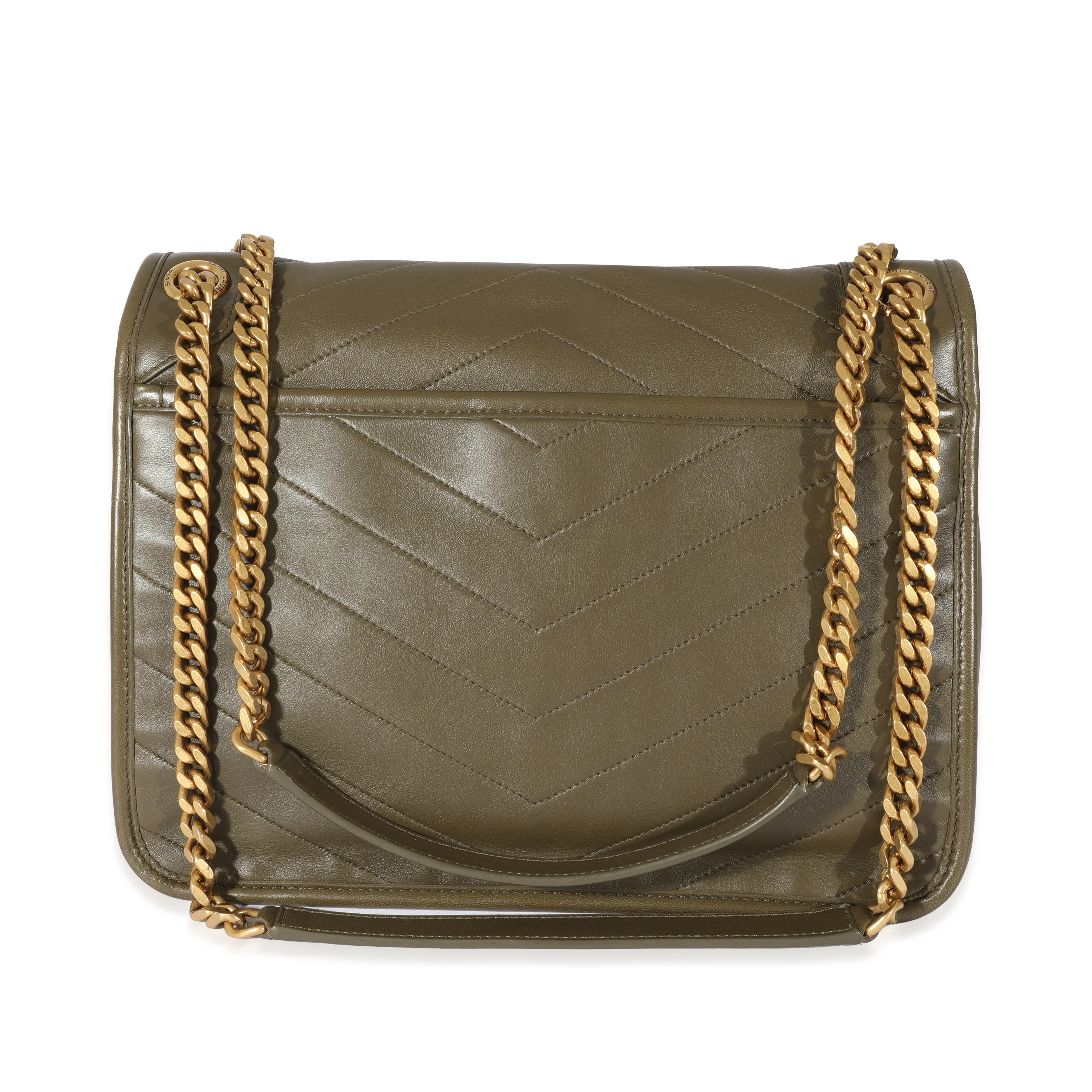 Saint Laurent Khaki Leather Medium Niki - Image 3