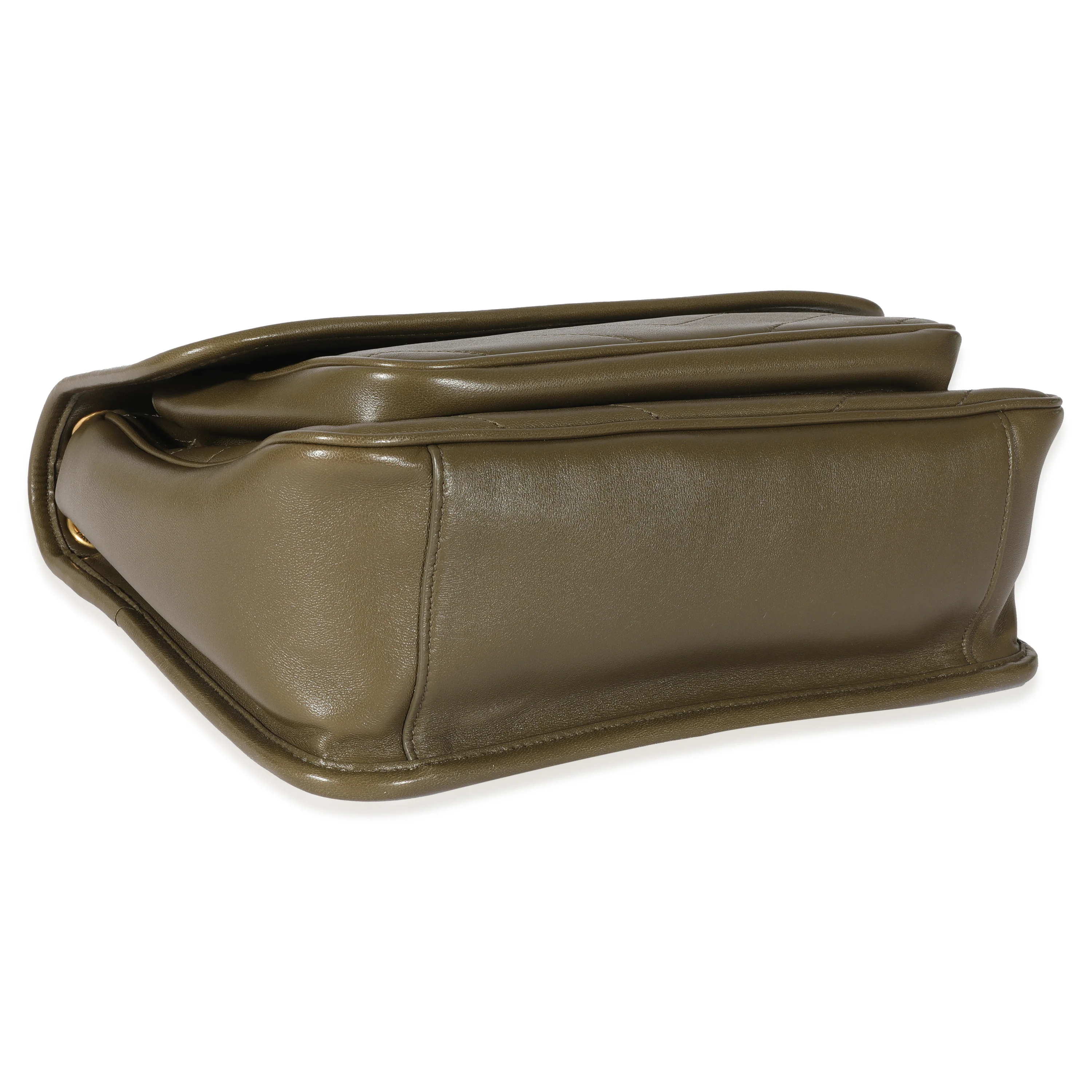 Saint Laurent Khaki Leather Medium Niki - Image 7