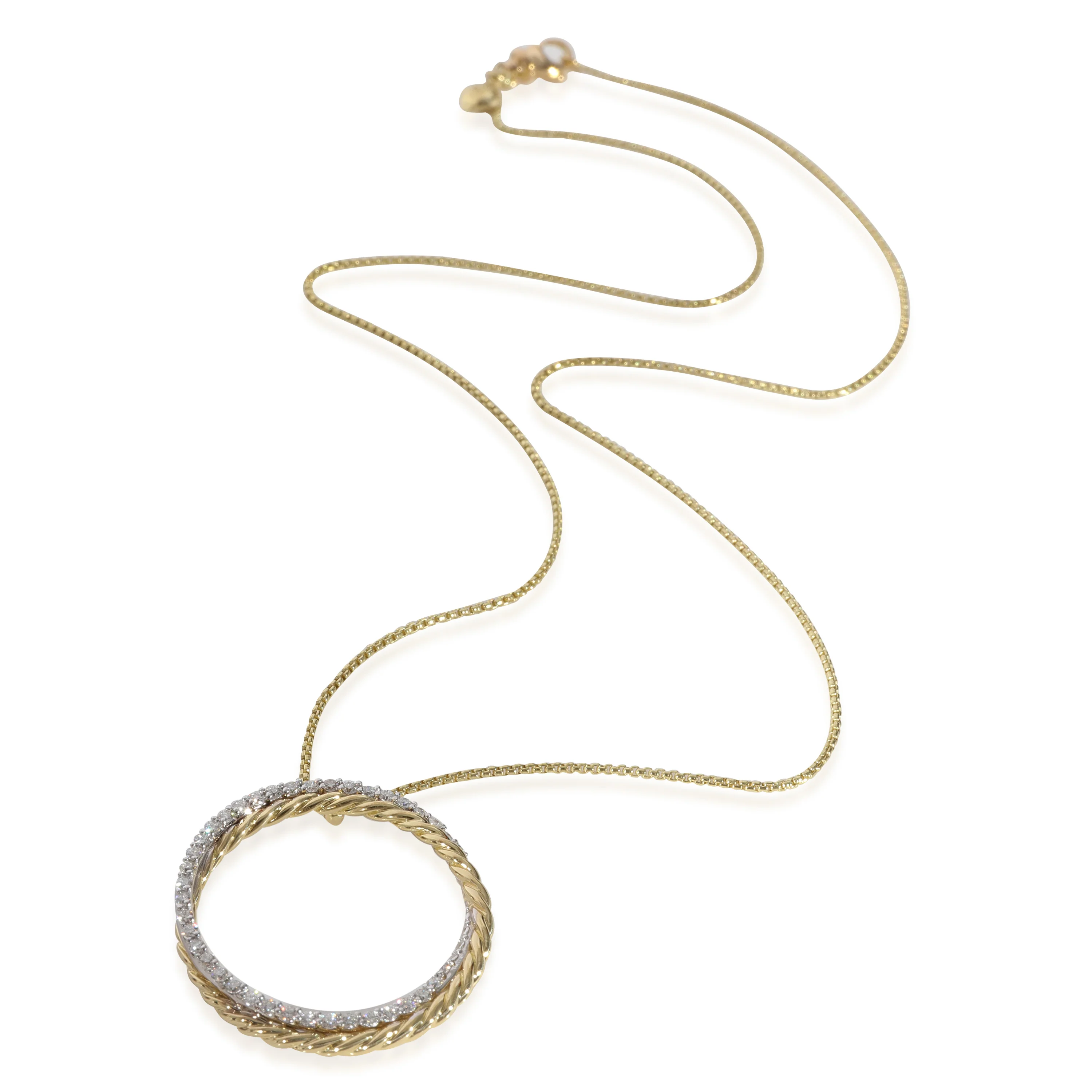 David Yurman Crossover Diamond Fashion Pendant in 18k Yellow Gold 0.34 CTW - Image 2