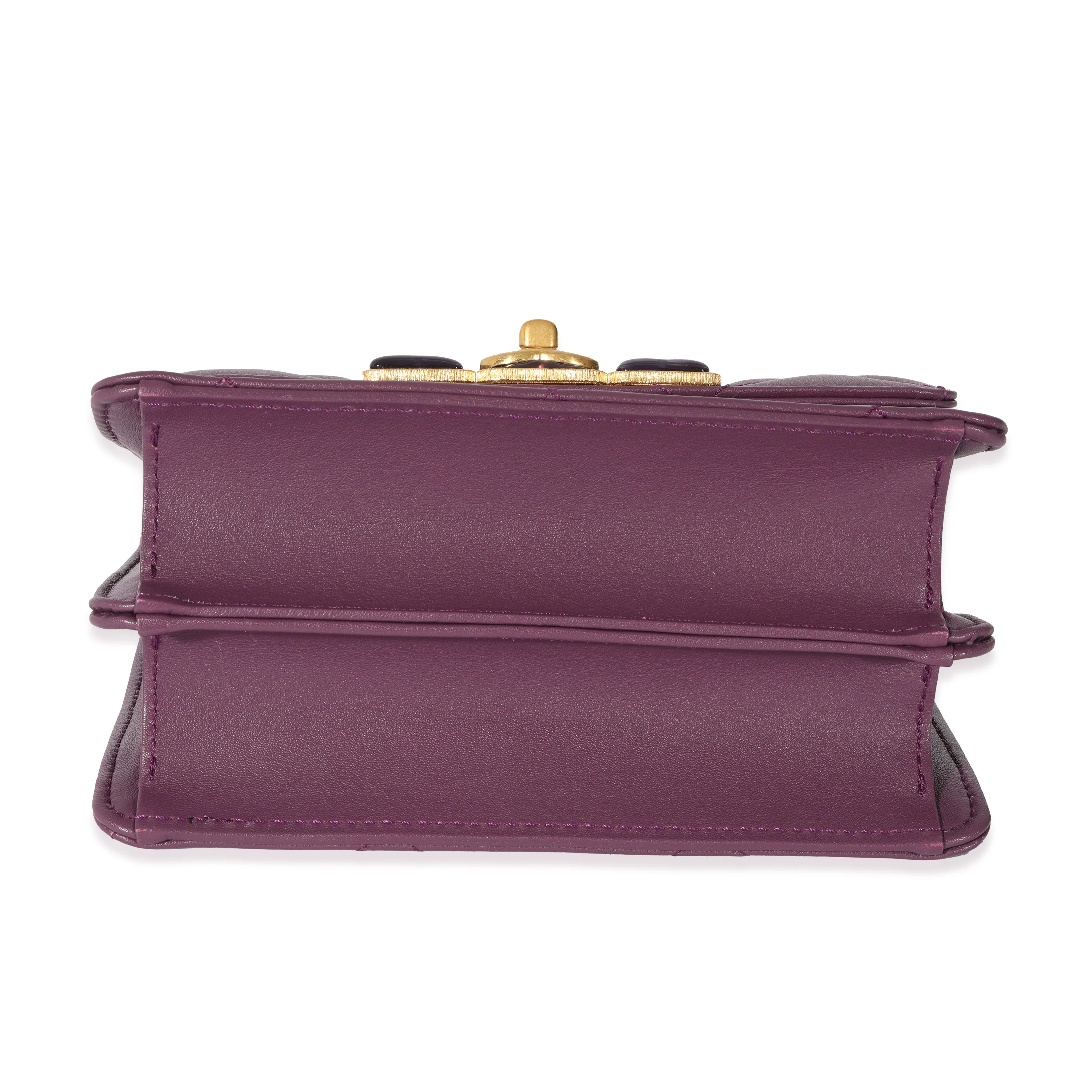 Chanel 22A Purple Matelasse Calfskin Resin Flap Bag - Image 5