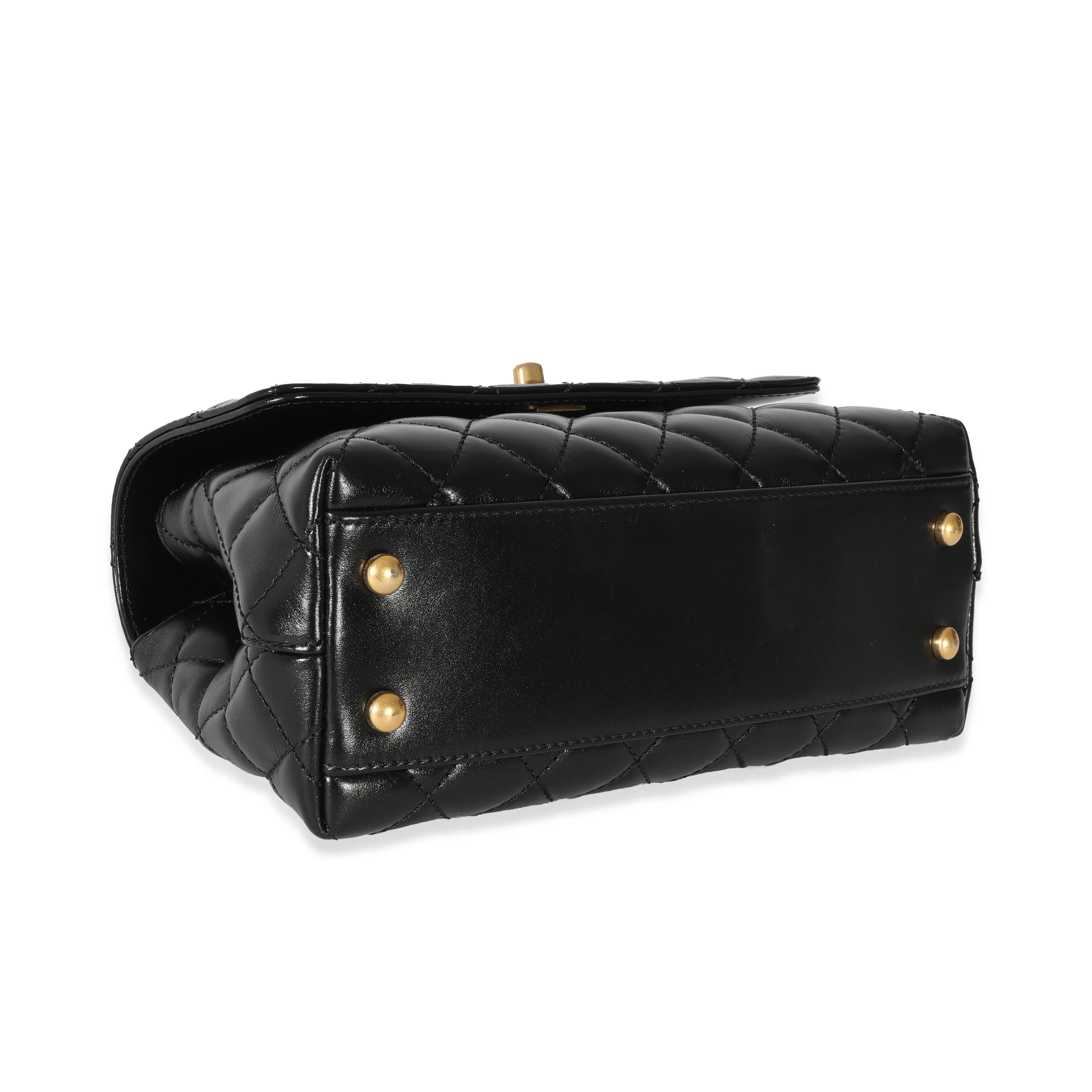 Chanel 22P Black Quilted Small Coco Top Handle Flap - Image 6