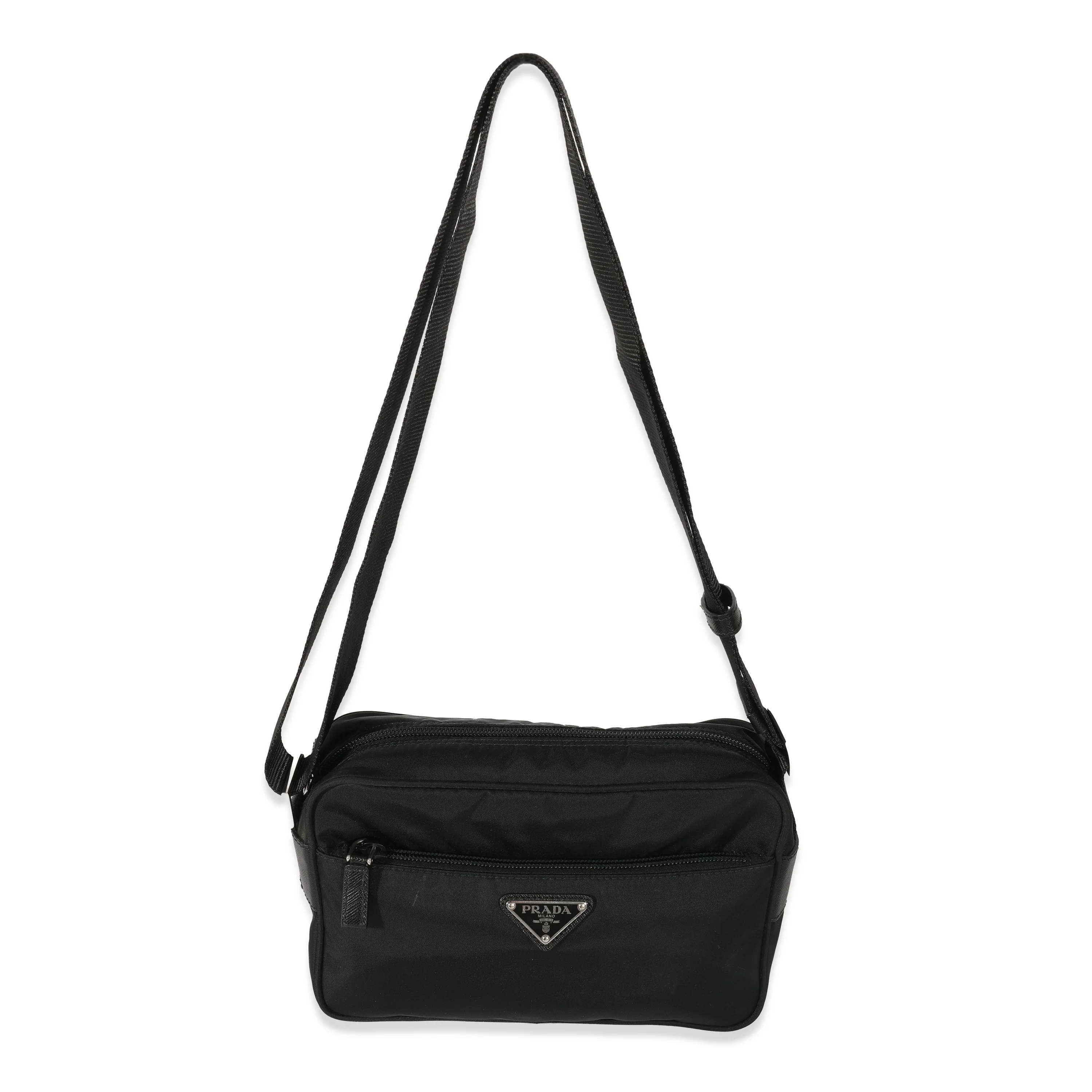 Prada Re-Nylon Black Front Pocket Bag - Image 4