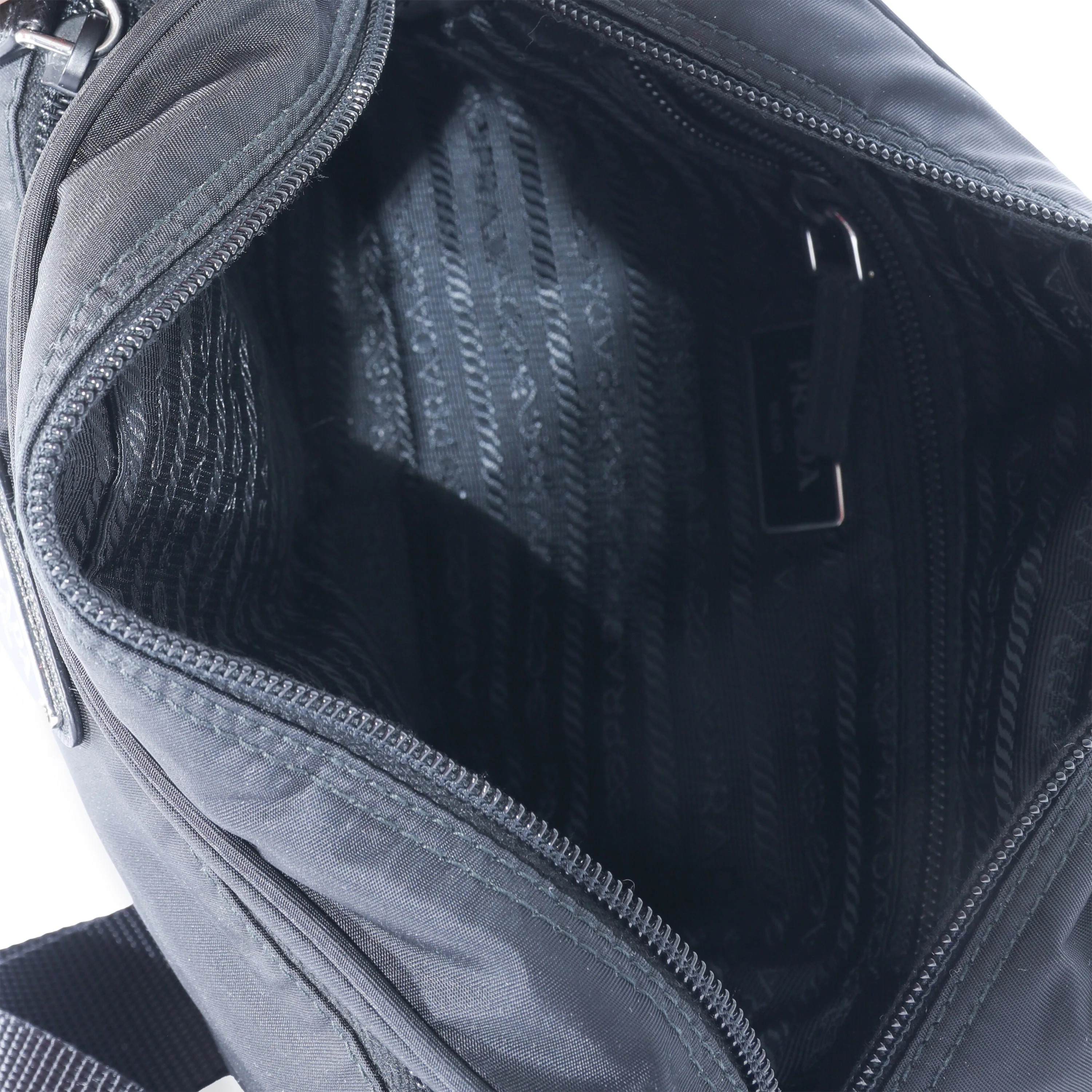 Prada Re-Nylon Black Front Pocket Bag - Image 8