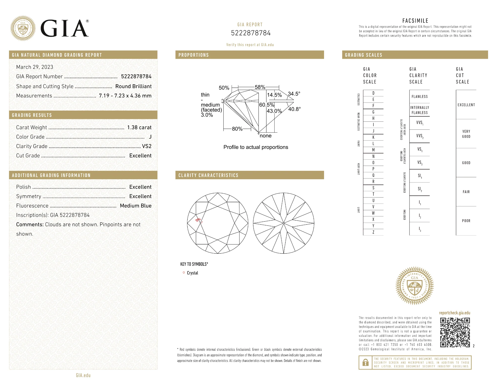 GIA Certified 1.38 Ct Round cut J VS2 Loose Diamond - Image 2