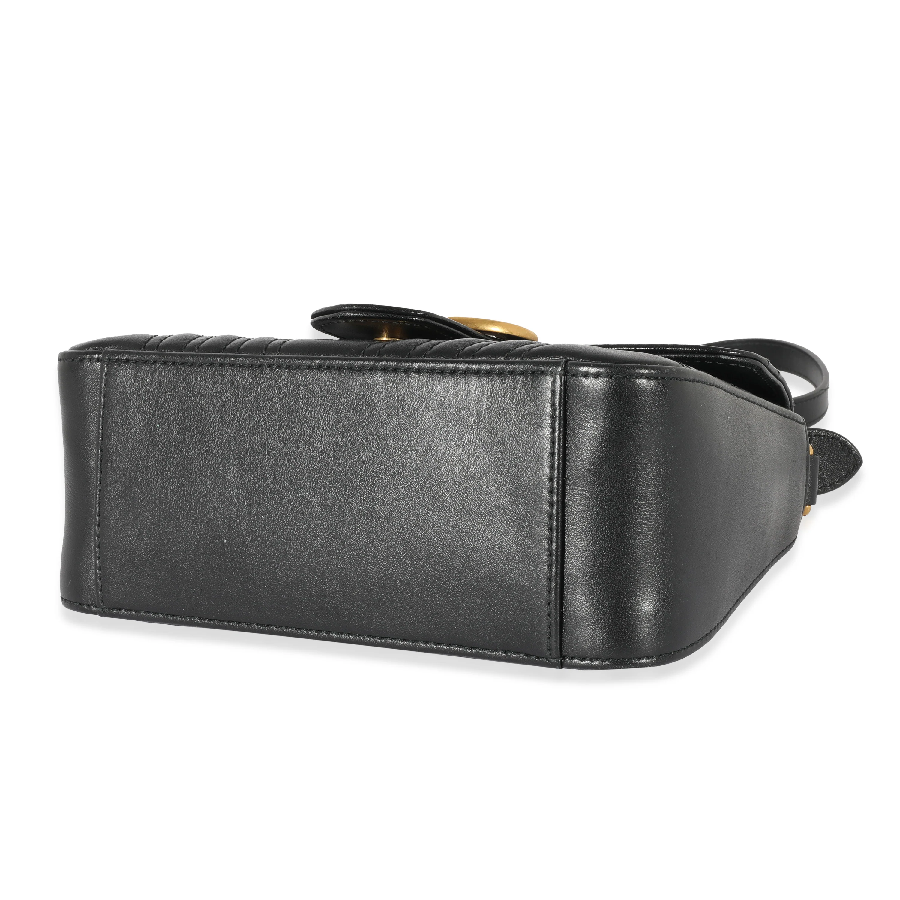 Gucci Black Leather Mini Marmont Top Handle - Image 6