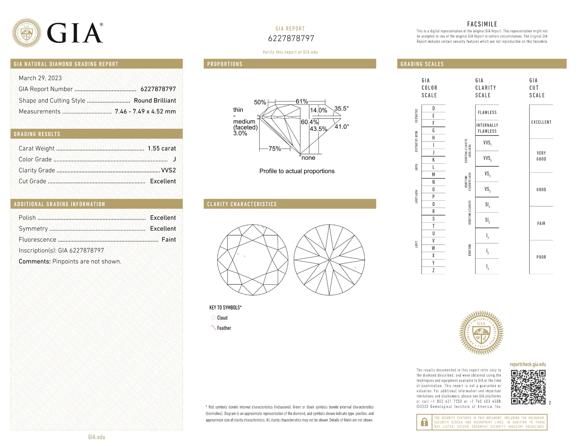 GIA Certified 1.55 Ct Round cut J VVS2 Loose Diamond - Image 2