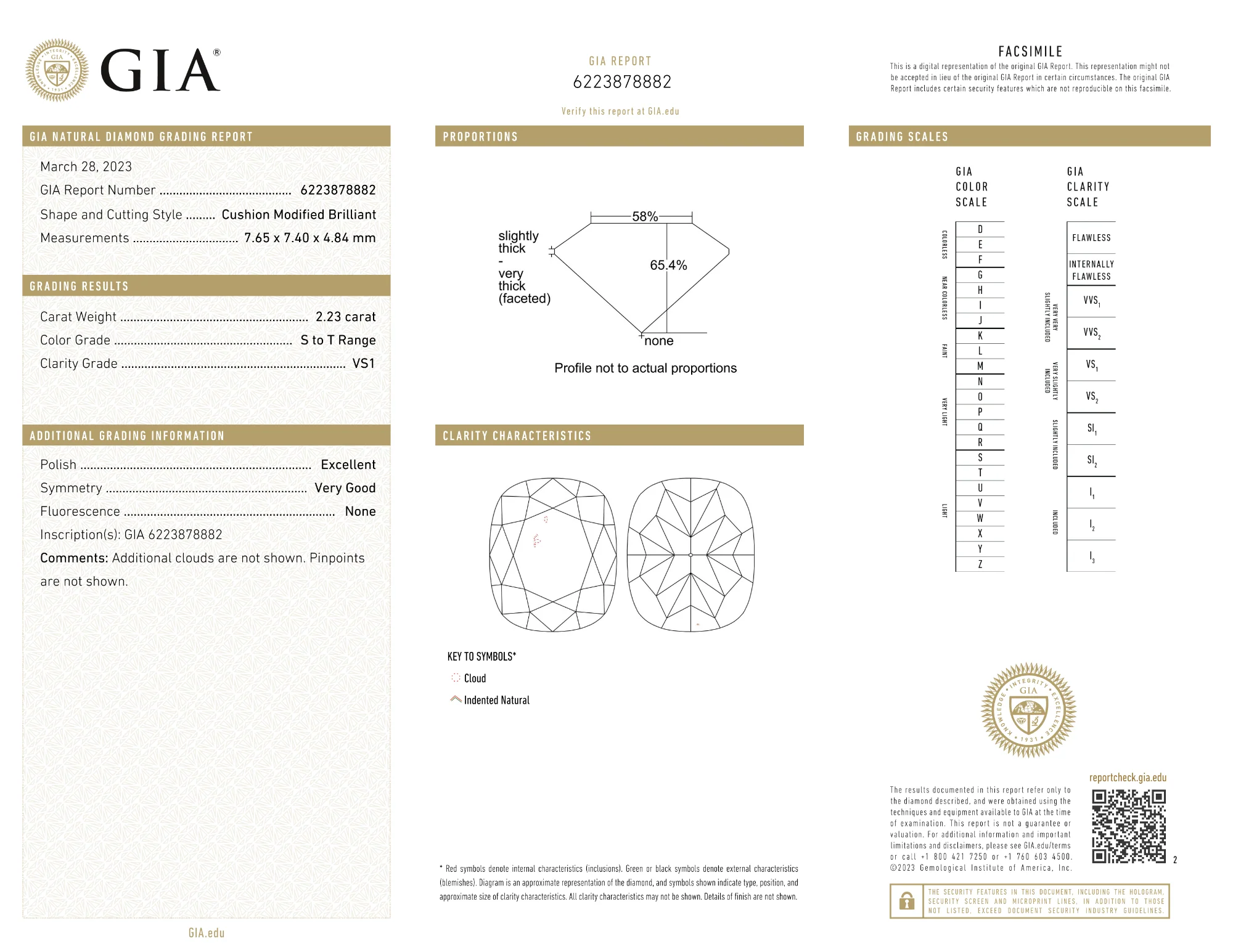 GIA Certified 2.23 Ct Cushion cut ST VS1 Loose Diamond - Image 2