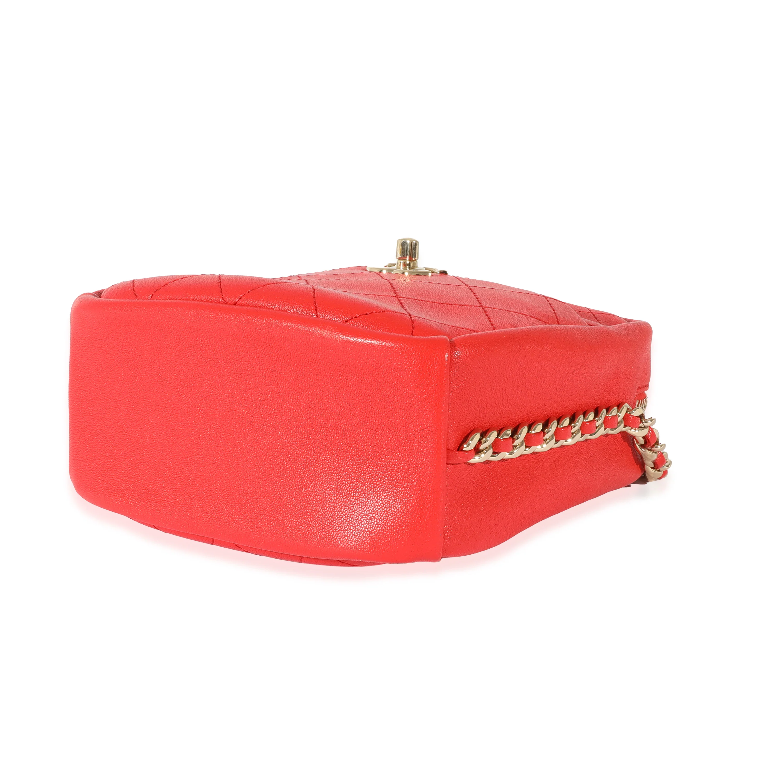 Chanel Casual Red Leather Trip North South Camera Case - Image 6