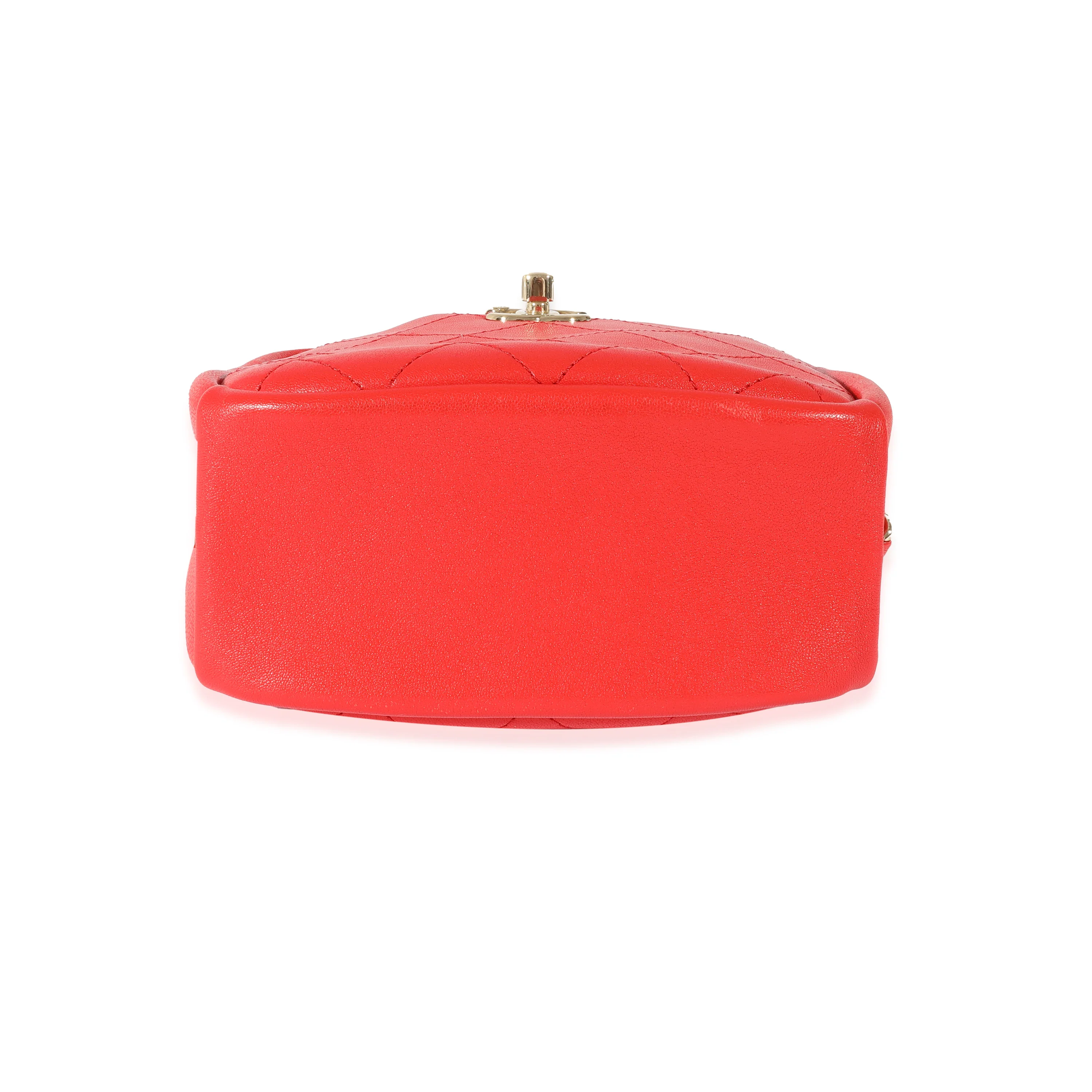 Chanel Casual Red Leather Trip North South Camera Case - Image 7