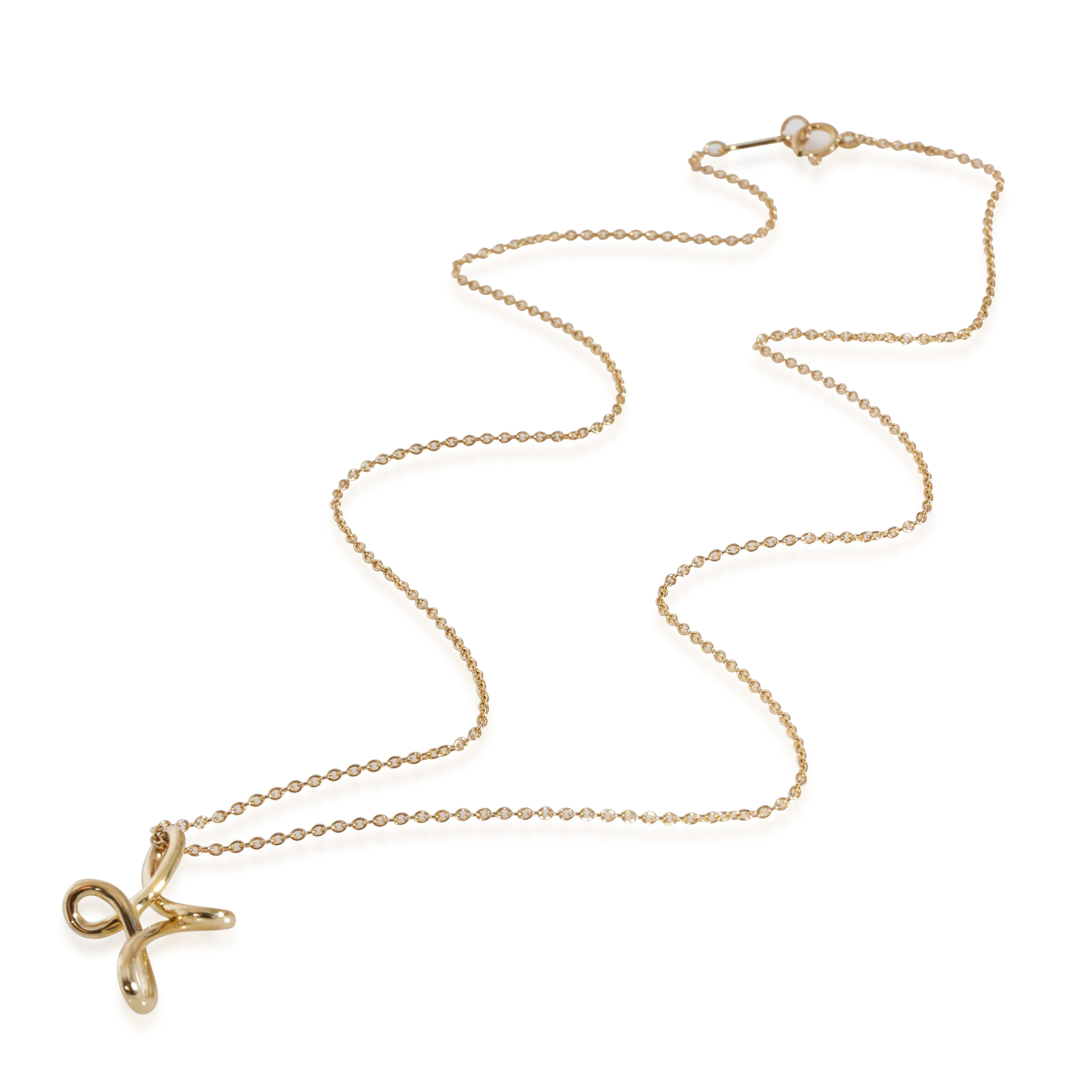 Elsa Peretti Vintage Infinity Cross,18k Yellow Gold on a Chain - Image 2
