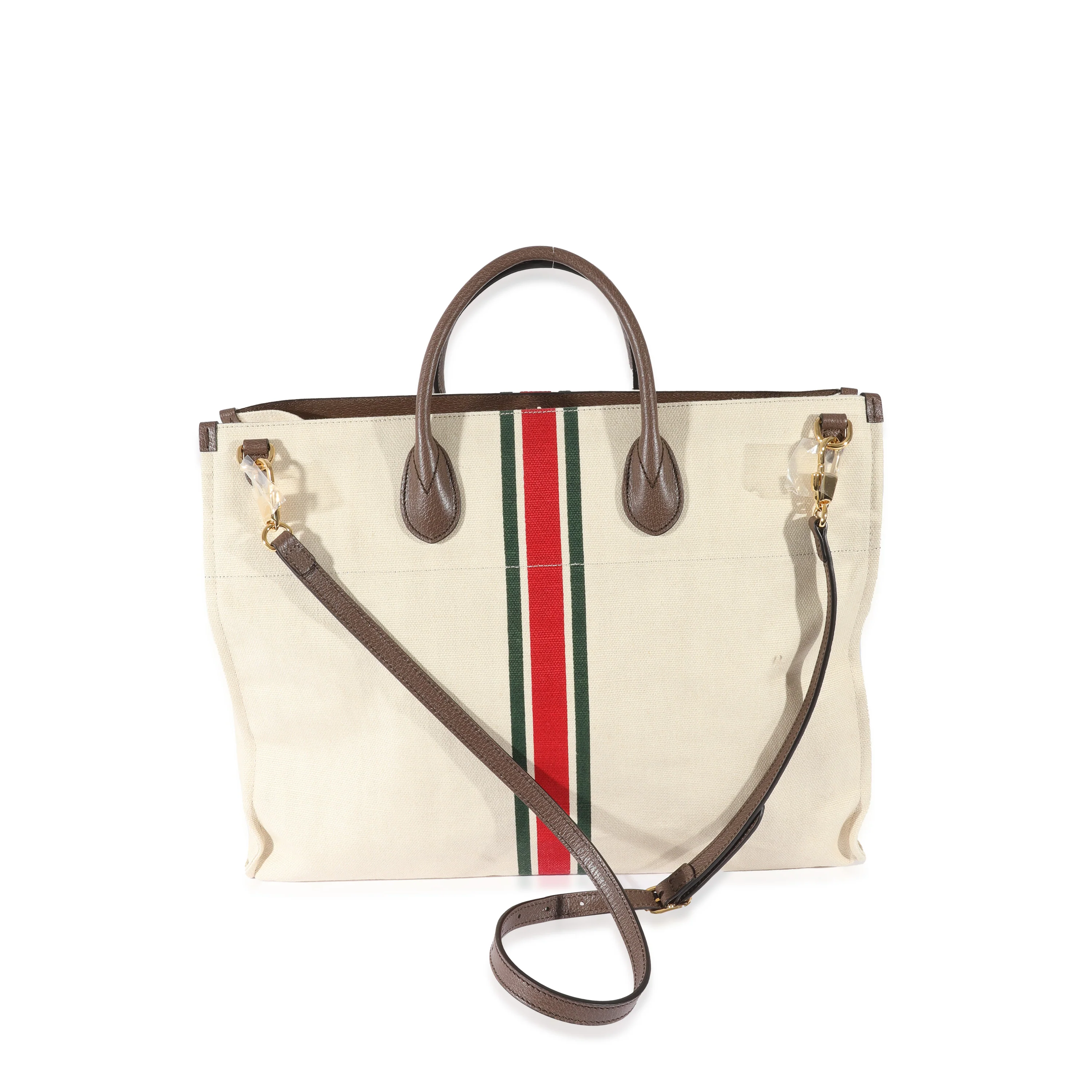 Beige Web Linen Foldable Tote - Image 4