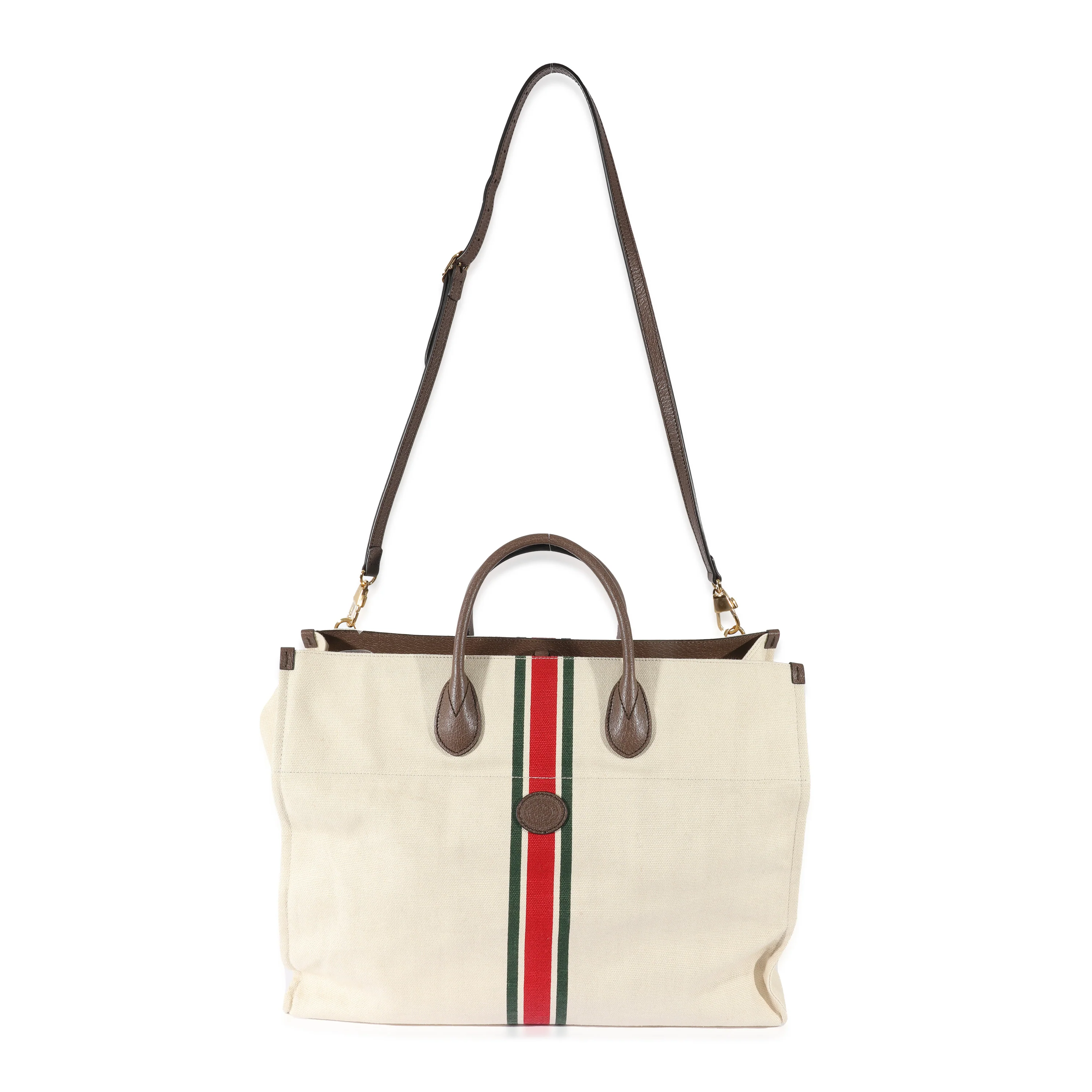 Beige Web Linen Foldable Tote - Image 5